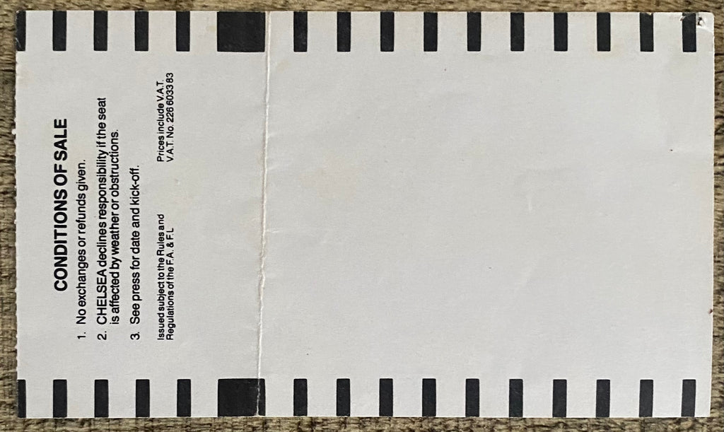 1987/88 ORIGINAL DIVISION ONE TICKET CHELSEA V LIVERPOOL