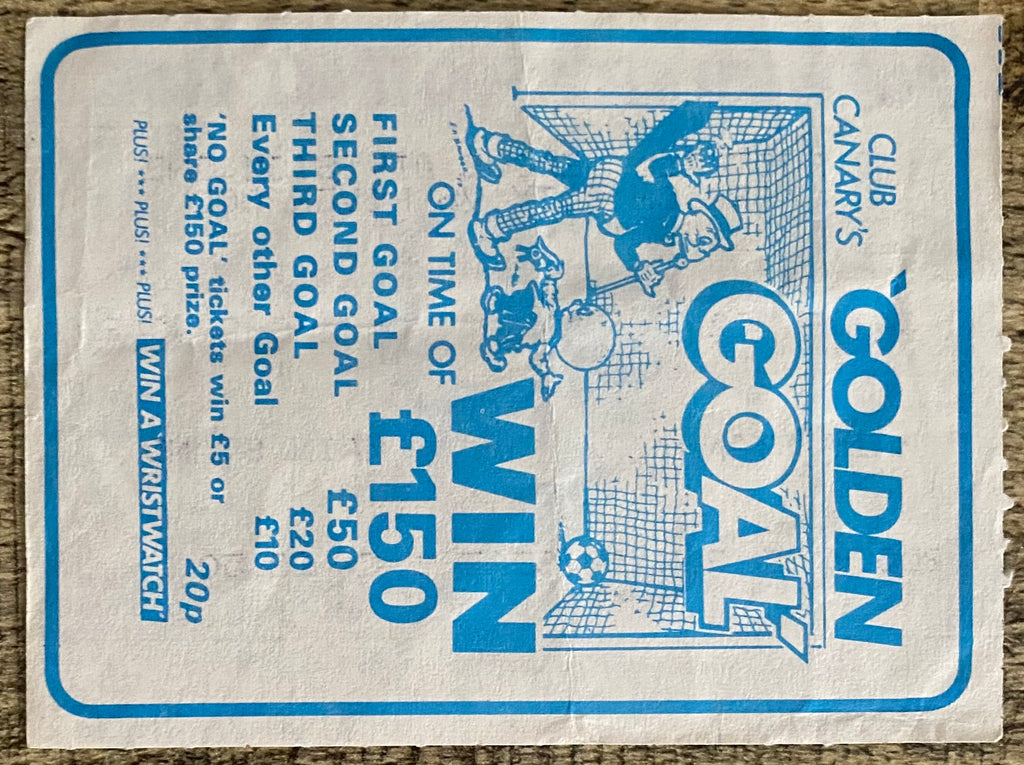 1982/83 ORIGINAL DIVISION ONE TICKET NORWICH CITY V LIVERPOOL