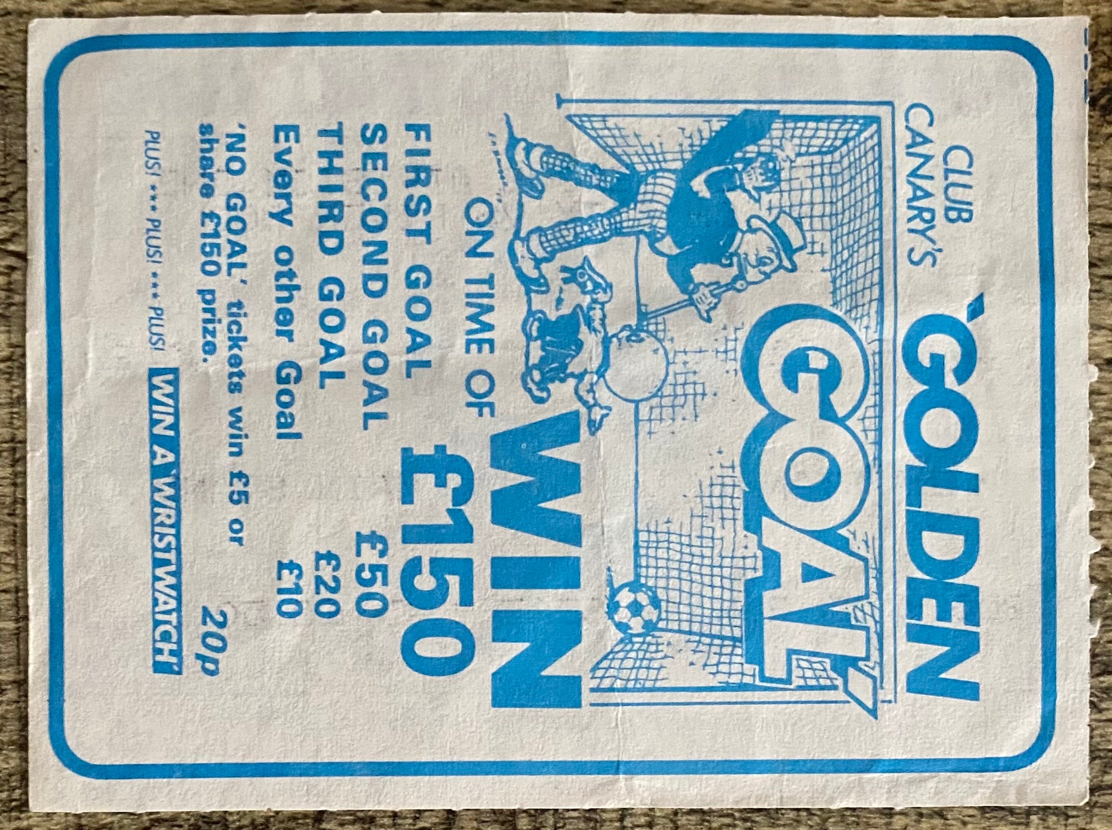 1982/83 ORIGINAL DIVISION ONE TICKET NORWICH CITY V LIVERPOOL