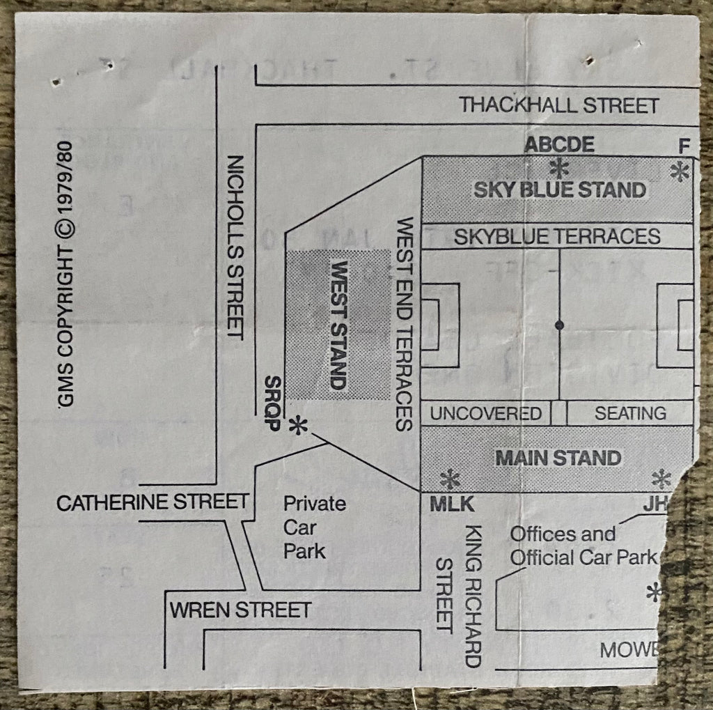 1979/80 ORIGINAL DIVISION ONE TICKET COVENTRY CITY V LIVERPOOL