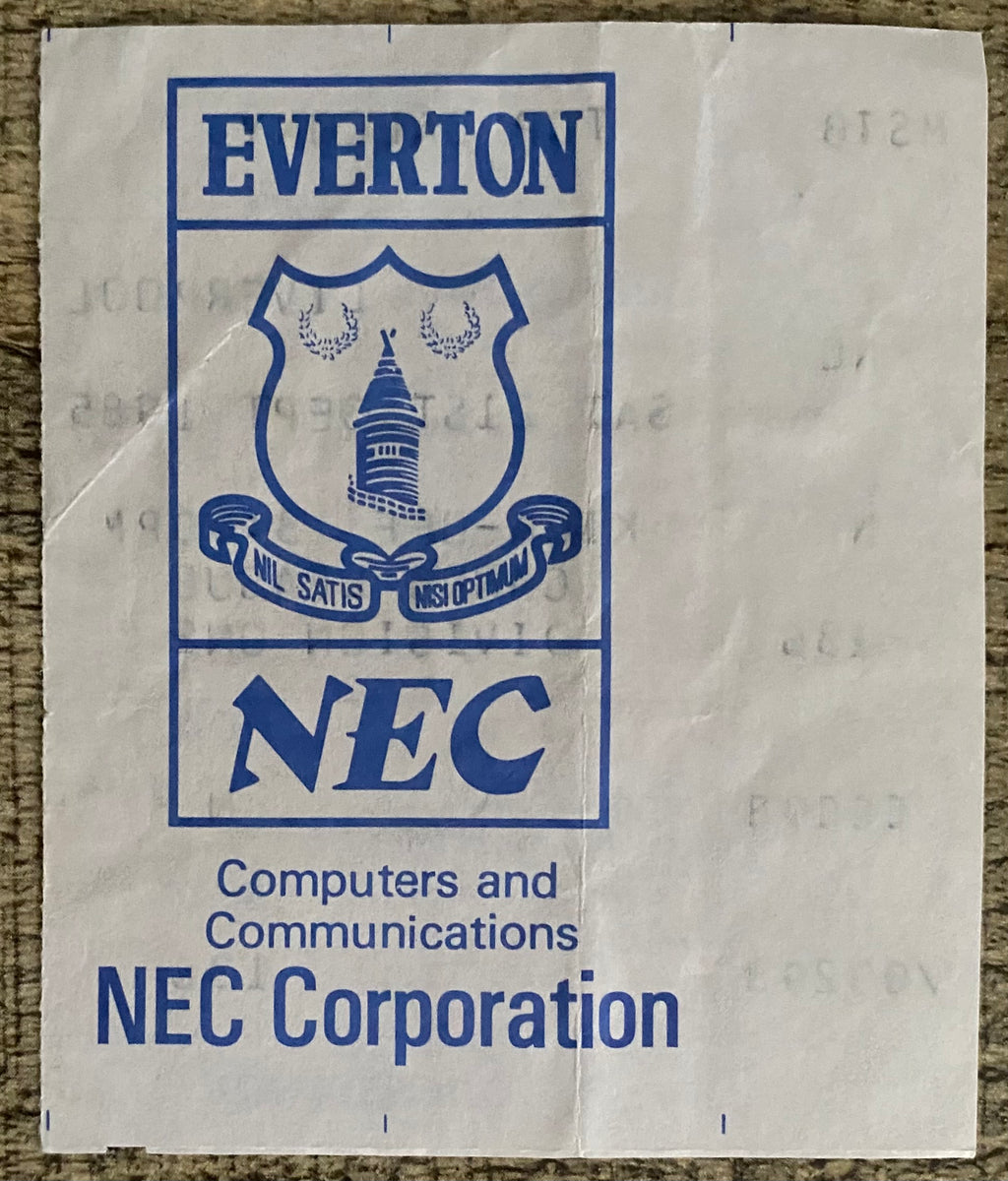 1985/86  ORIGINAL DIVISION ONE TICKET EVERTON V LIVERPOOL