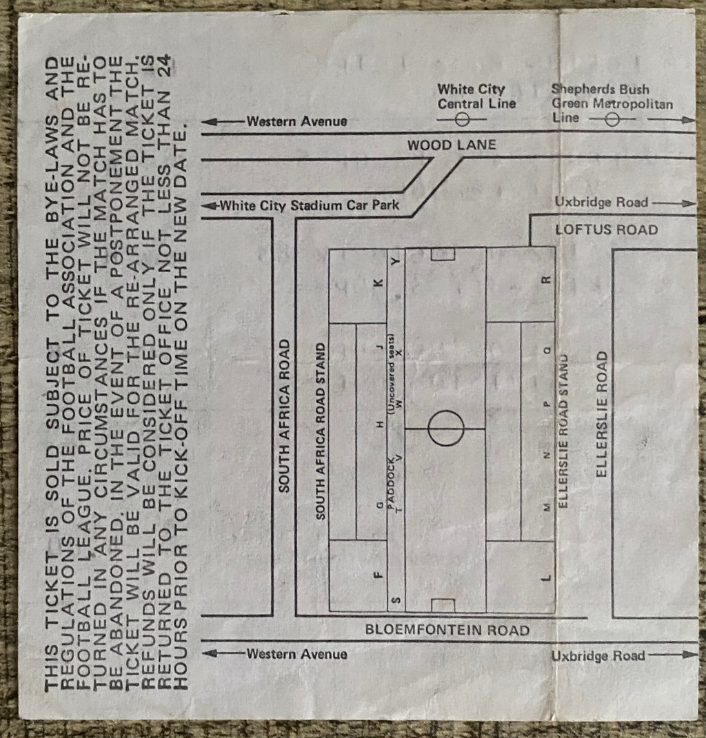 1983/84 ORIGINAL DIVISION ONE TICKET QUEENS PARK RANGERS V LIVERPOOL