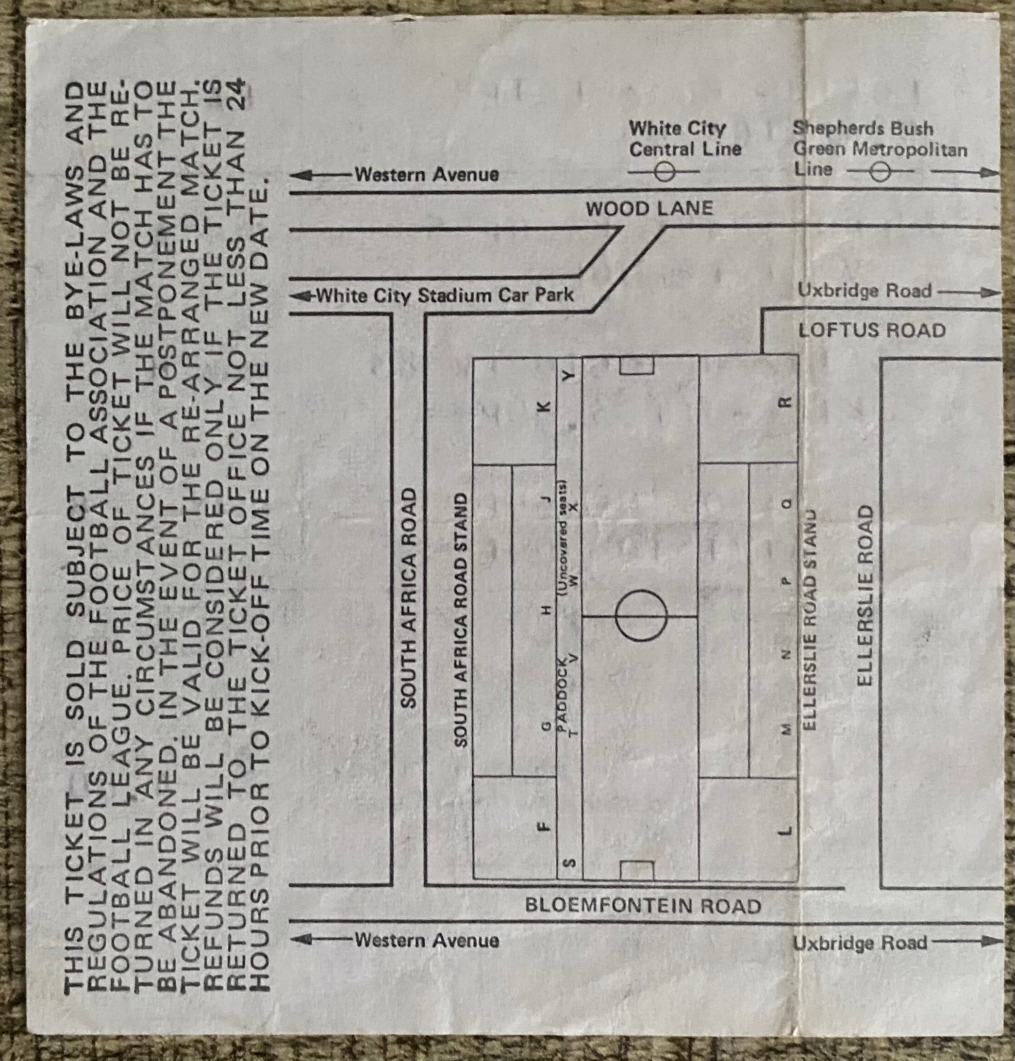 1983/84 ORIGINAL DIVISION ONE TICKET QUEENS PARK RANGERS V LIVERPOOL