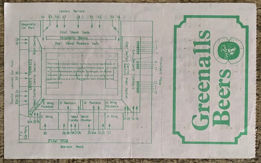 1986/87 ORIGINAL DIVISION ONE UNUSED TICKET NEWCASTLE UNITED V LIVERPOOL