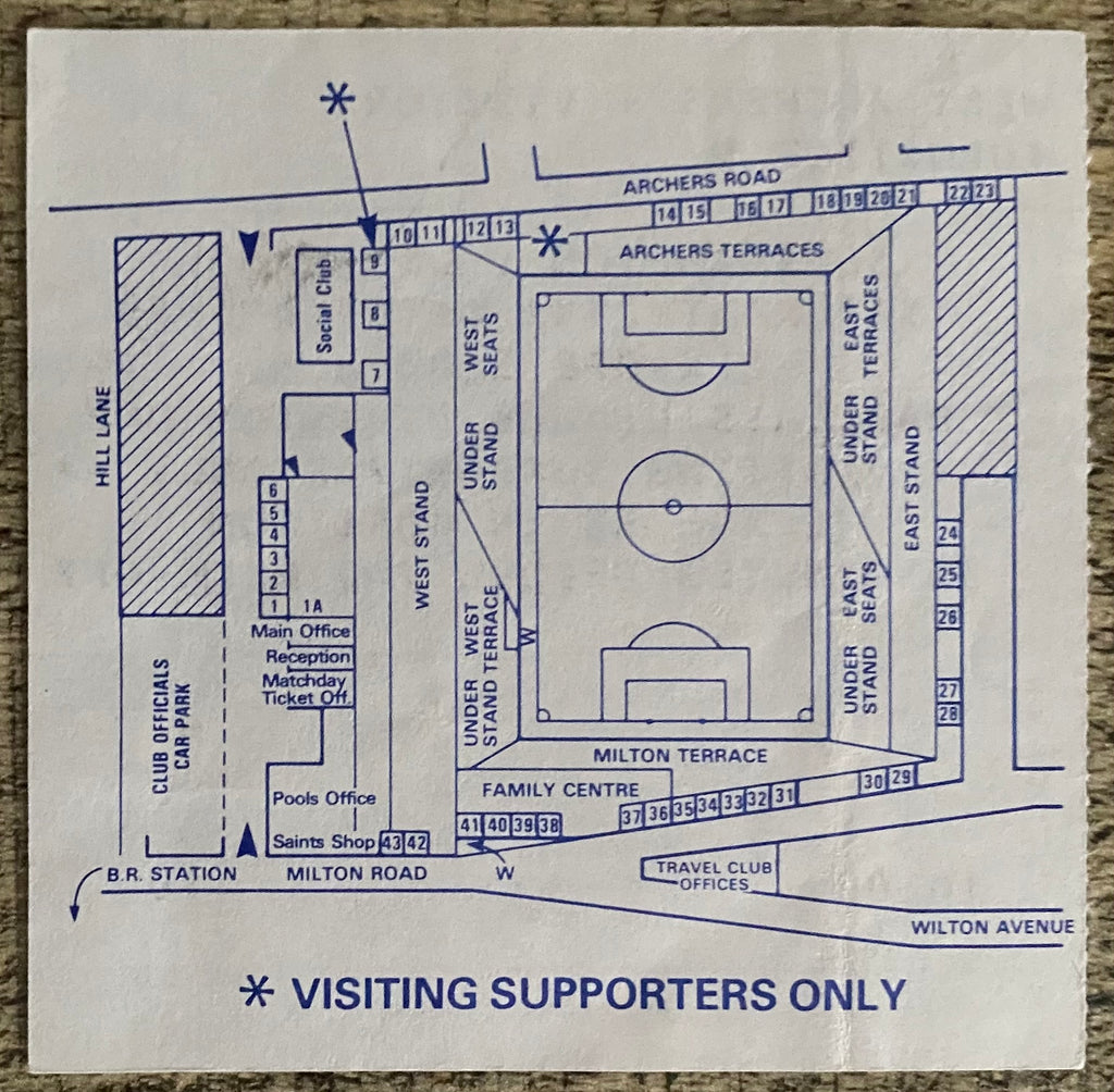 1989/90 ORIGINAL DIVISION ONE TICKET SOUTHAMPTON V LIVERPOOL