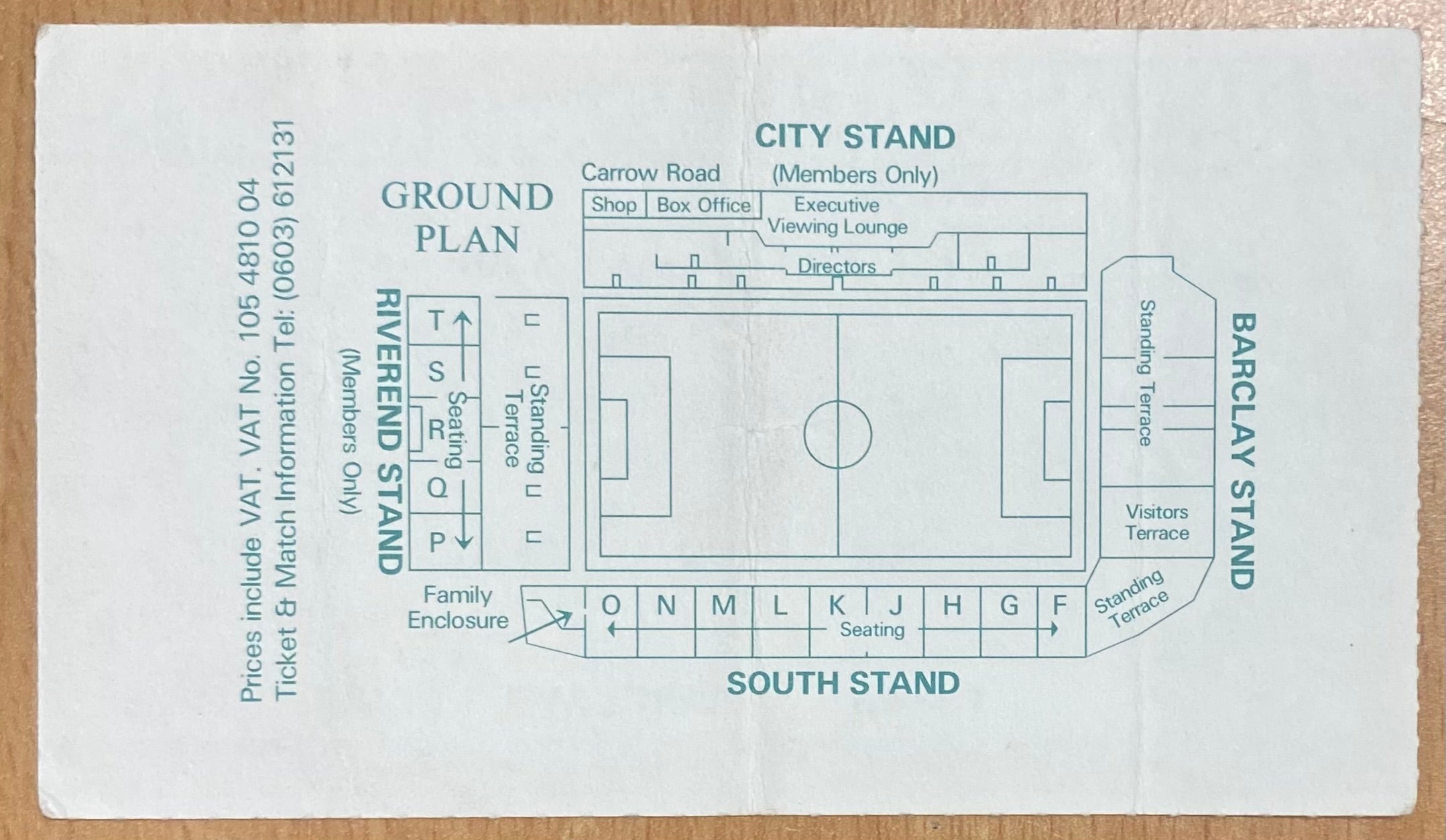 1988/89 ORIGINAL DIVISION ONE TICKET NORWICH CITY V LIVERPOOL