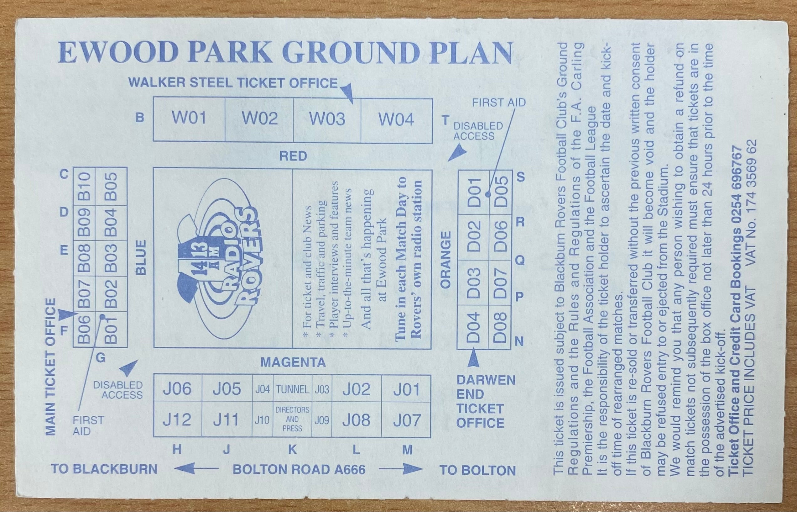 1994/95 ORIGINAL FA PREMIERSHIP TICKET BLACKBURN ROVERS V LIVERPOOL