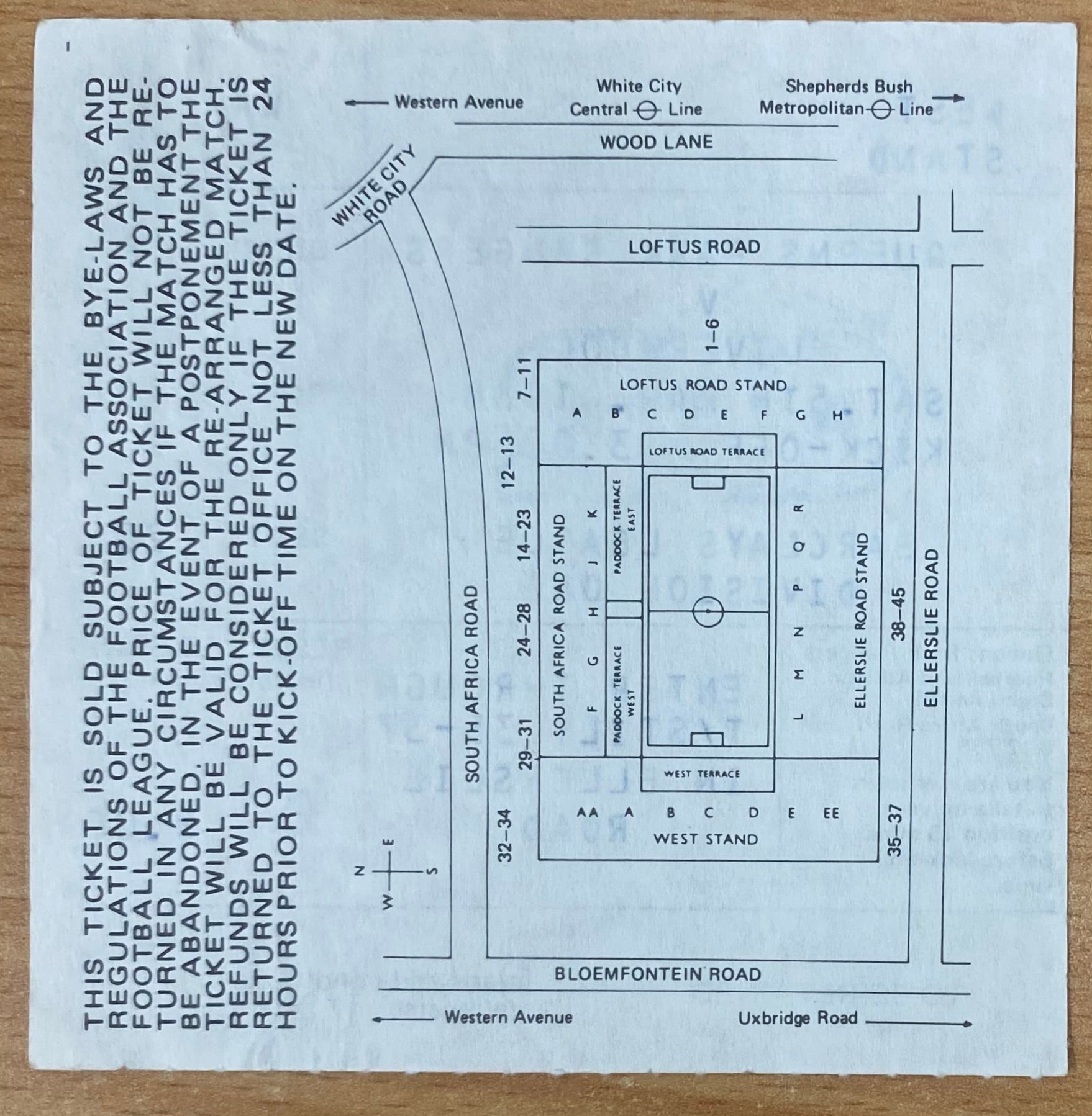 1987/88 ORIGINAL DIVISION ONE TICKET QUEENS PARK RANGERS V LIVERPOOL