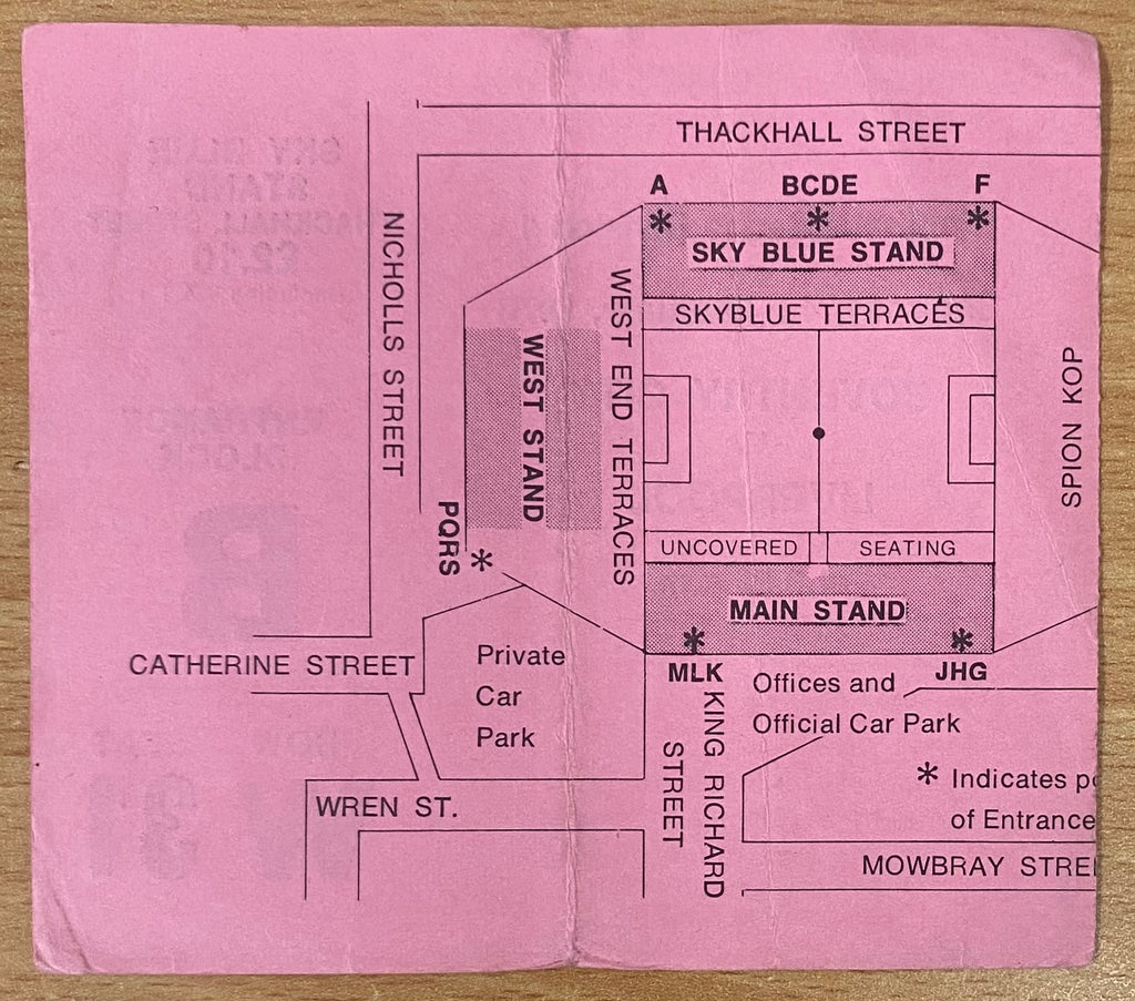1977/78 ORIGINAL DIVISION ONE TICKET COVENTRY CITY V LIVERPOOL