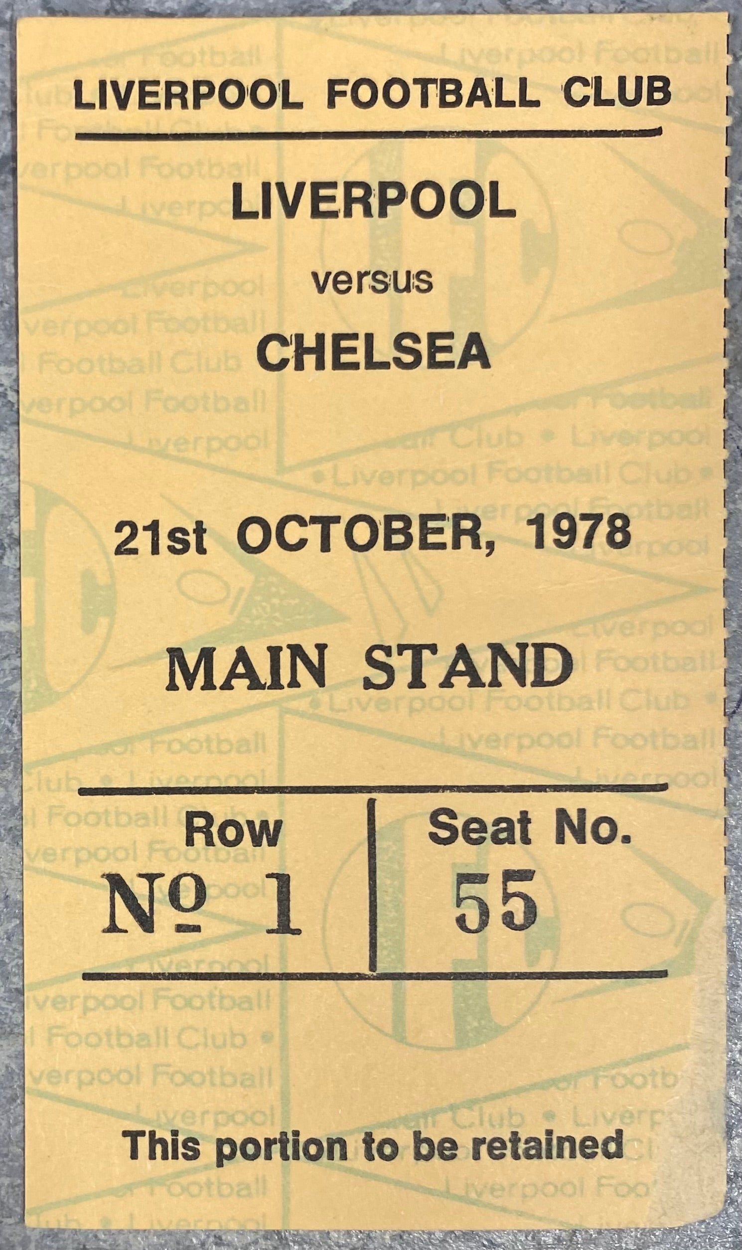 1978/79 ORIGINAL DIVISION ONE TICKET LIVERPOOL V CHELSEA
