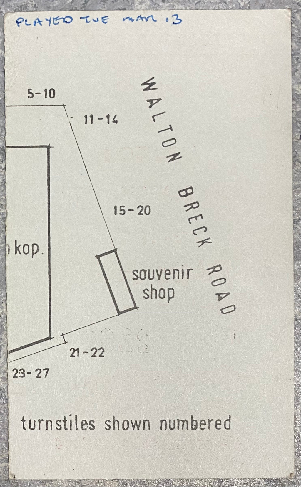 1978/79 ORIGINAL DIVISION ONE TICKET LIVERPOOL V EVERTON