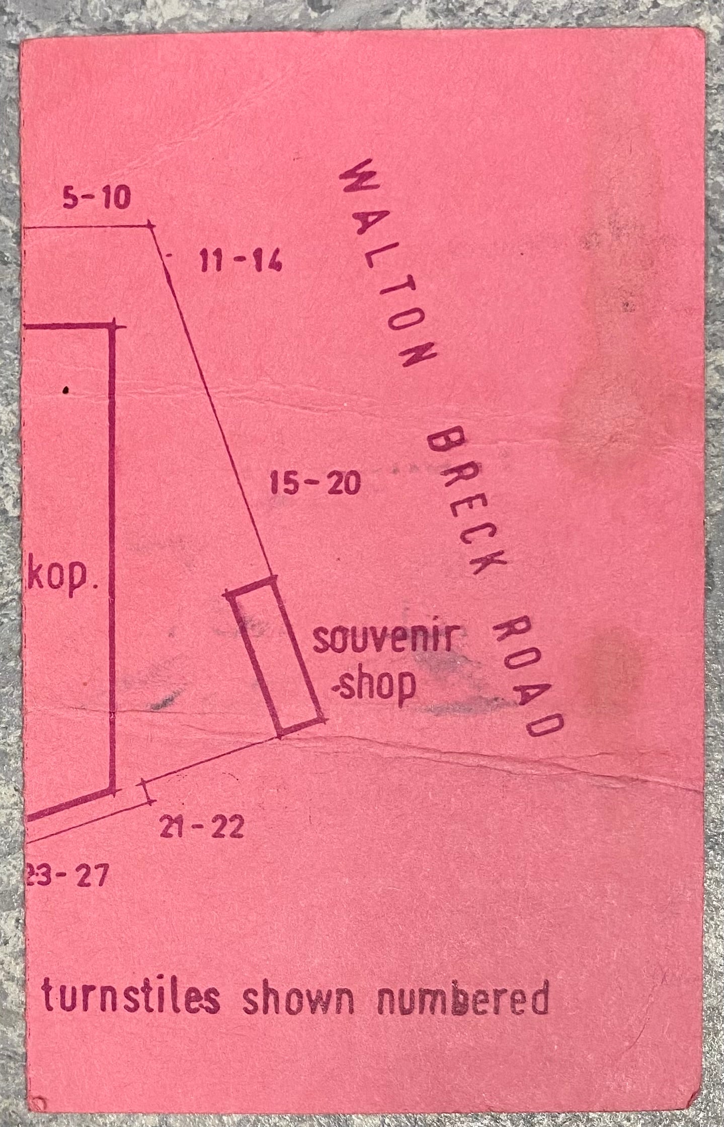 1977/78  ORIGINAL LEAGUE CUP SEMI FINAL 1ST LEG TICKET LIVERPOOL V ARSENAL