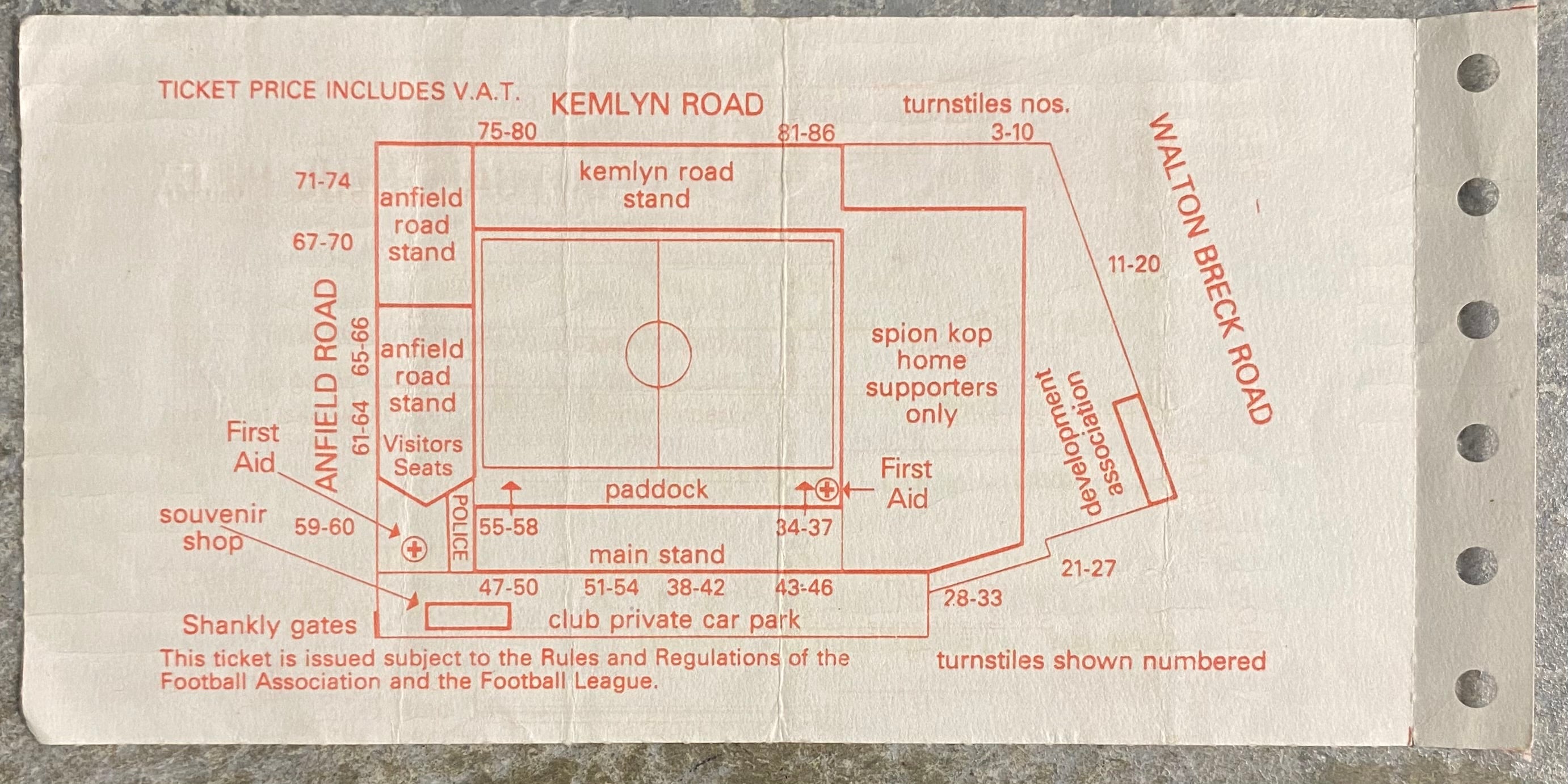 1991/92 ORIGINAL UEFA CUP QUARTER FINAL 2ND LEG  TICKET LIVERPOOL V GENOA 1893