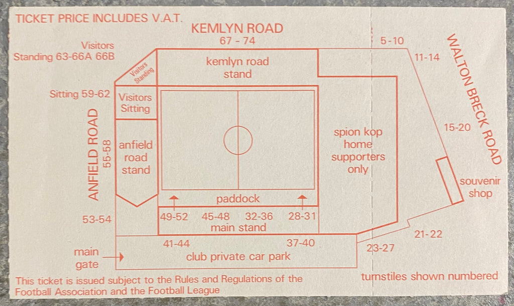 1985/86 ORIGINAL DIVISION ONE TICKET LIVERPOOL V SOUTHAMPTON