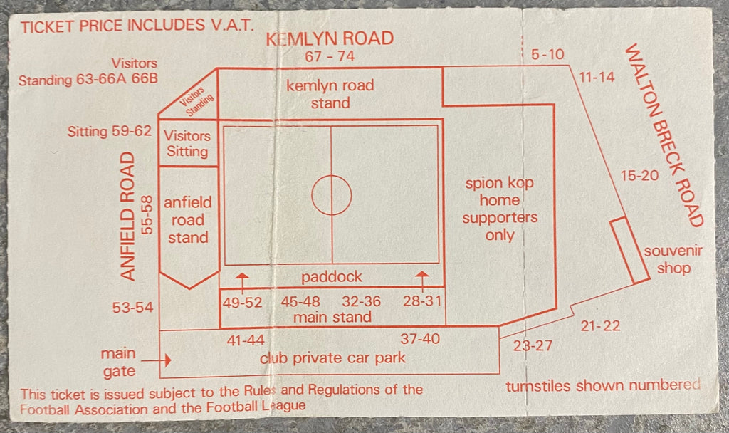 1985/86 ORIGINAL FA CUP 3RD ROUND TICKET LIVERPOOL V NORWICH CITY