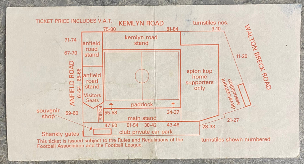 1989/90 ORIGINAL DIVISION ONE TICKET LIVERPOOL V SHEFFIELD WEDNESDAY