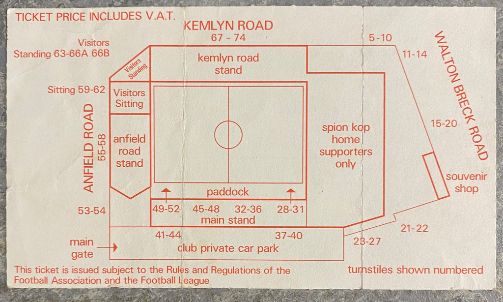 1985/86 ORIGINAL FA CUP 3RD ROUND TICKET LIVERPOOL V NORWICH CITY