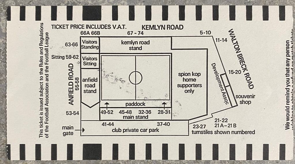 1986/87 ORIGINAL DIVISION ONE TICKET LIVERPOOL V LEICESTER CITY