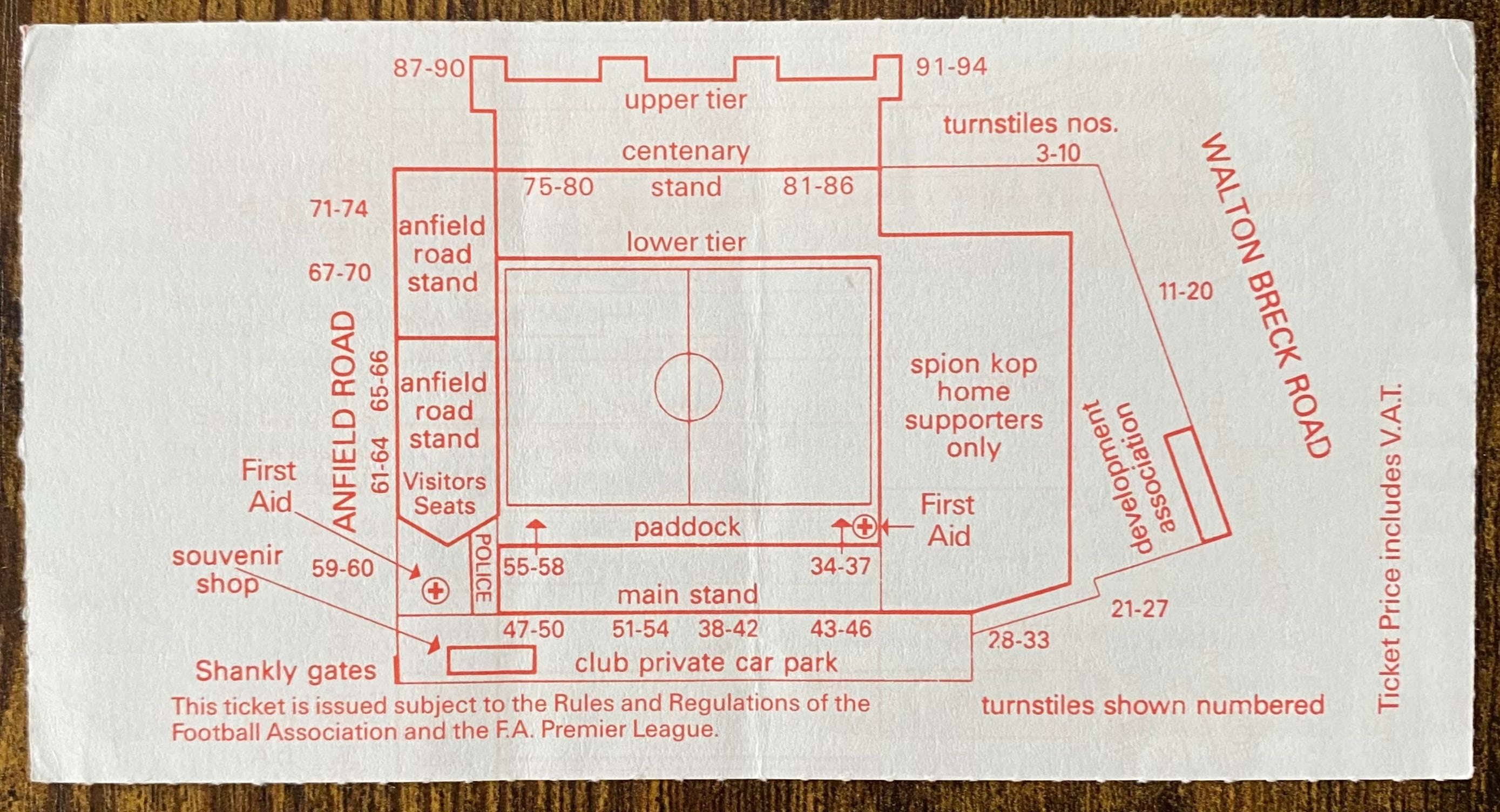 1992/93 ORIGINAL EUROPEAN CUP WINNERS CUP 2ND ROUND 2ND LEG TICKET LIVERPOOL V SPARTAK MOSCOW