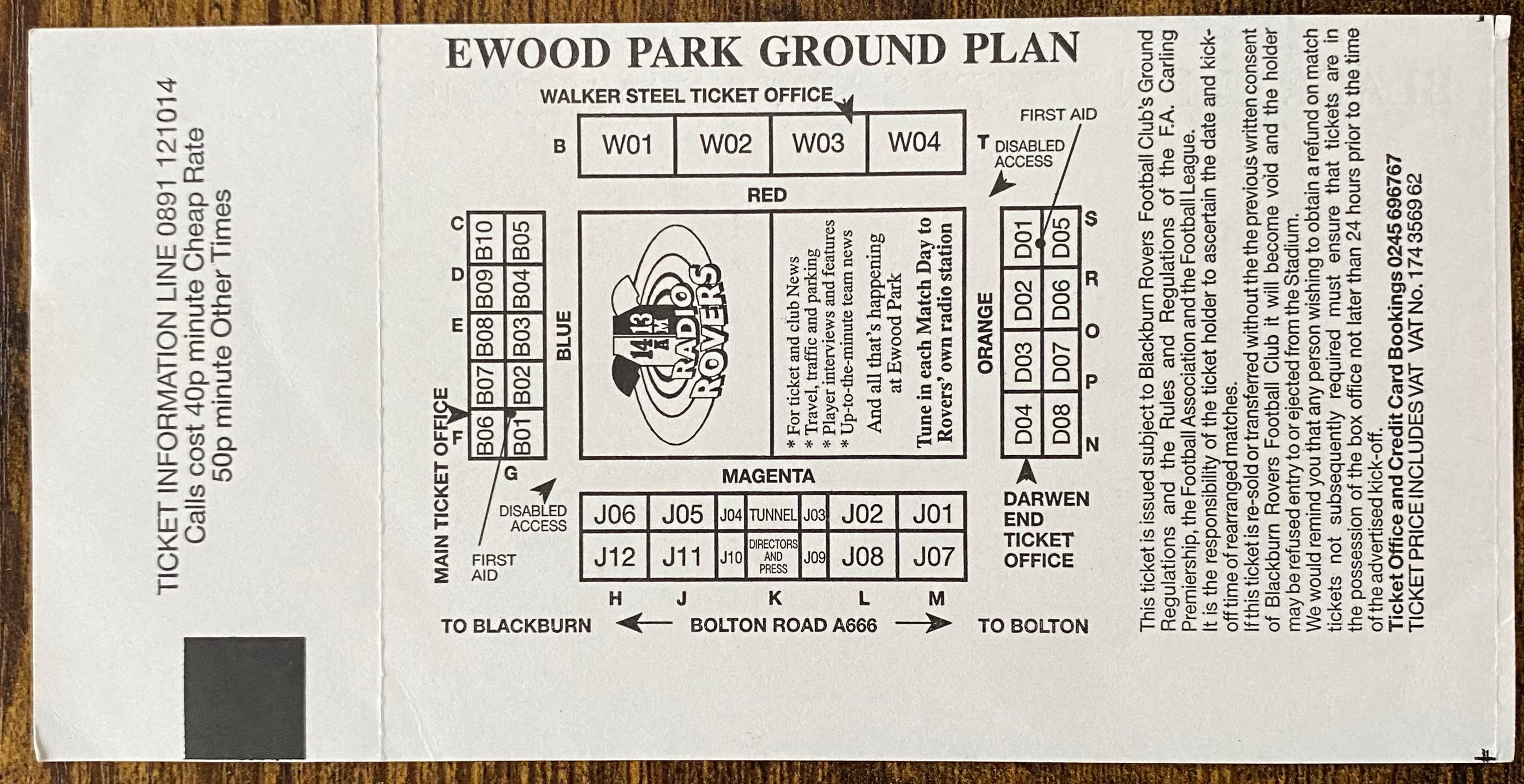 1994/95 ORIGINAL COCA COLA CUP 4TH ROUND UNUSED TICKET BLACKBURN ROVERS V LIVERPOOL