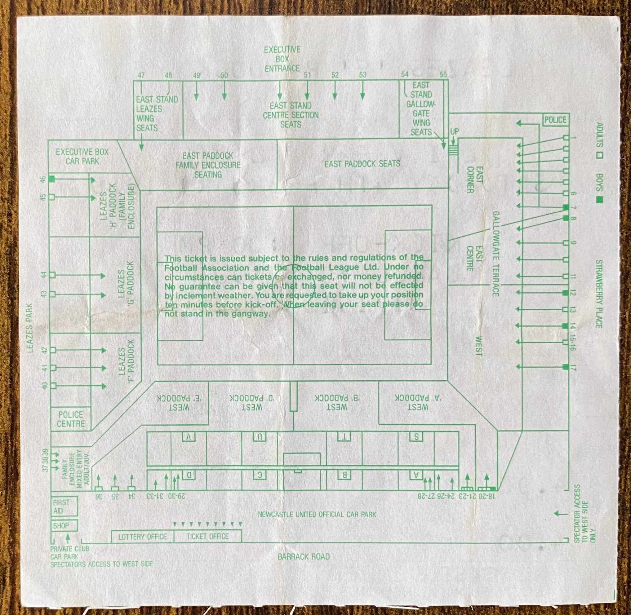 1988/89 ORIGINAL DIVISION ONE TICKET NEWCASTLE UNITED V LIVERPOOL