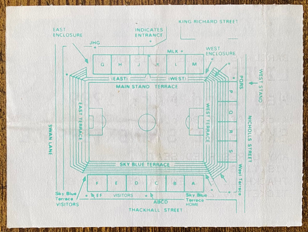 1988/89 ORIGINAL DIVISION ONE TICKET COVENTRY CITY V LIVERPOOL