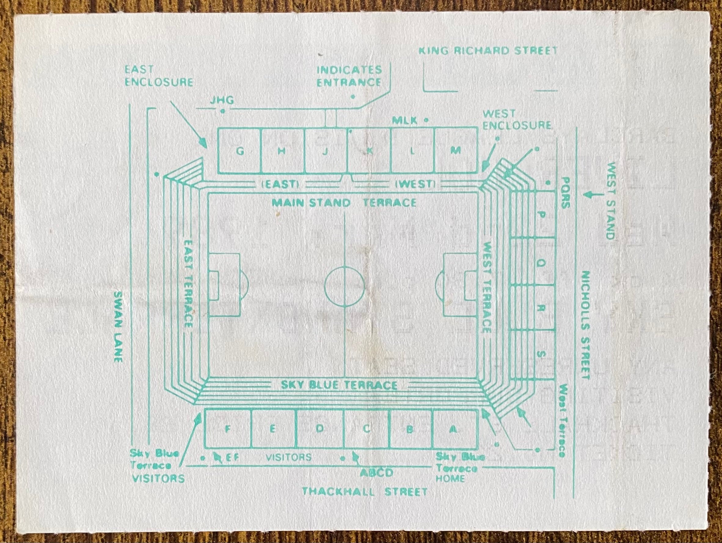 1988/89 ORIGINAL DIVISION ONE TICKET COVENTRY CITY V LIVERPOOL