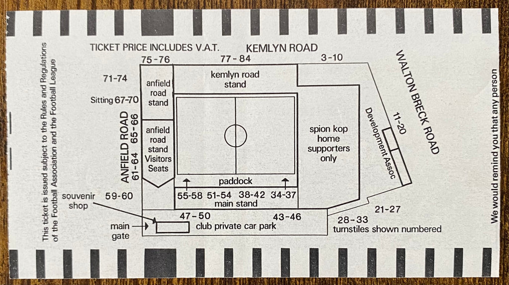 1989/90 ORIGINAL DIVISION ONE TICKET LIVERPOOL V NORWICH CITY