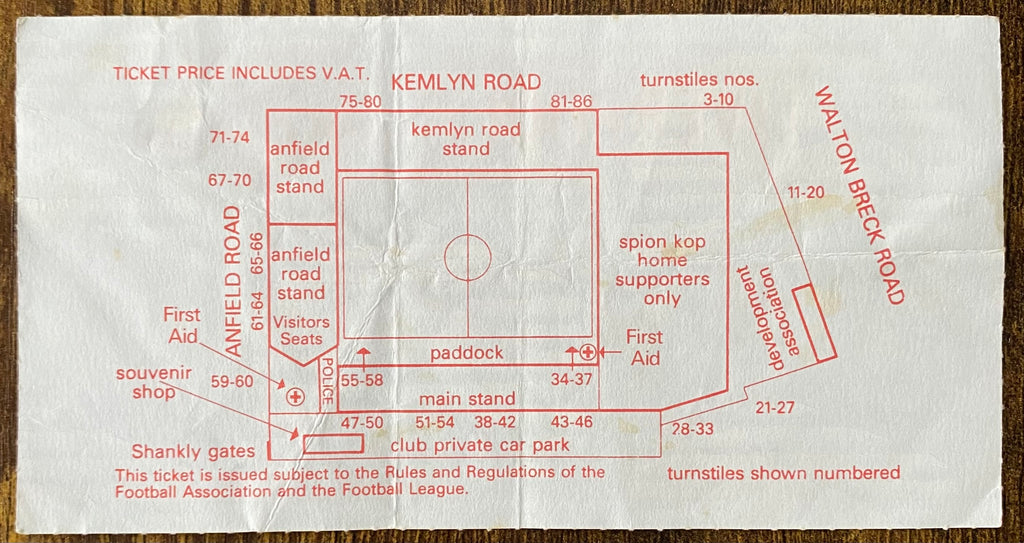1991/92 ORIGINAL DIVISION ONE TICKET LIVERPOOL V MANCHESTER CITY