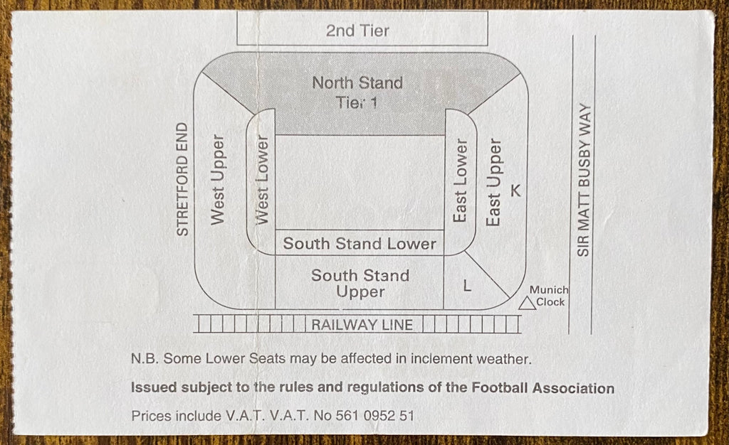 1996 ORIGINAL FA CUP SEMI FINAL TICKET LIVERPOOL V ASTON VILLA @ OLD TRAFFORD