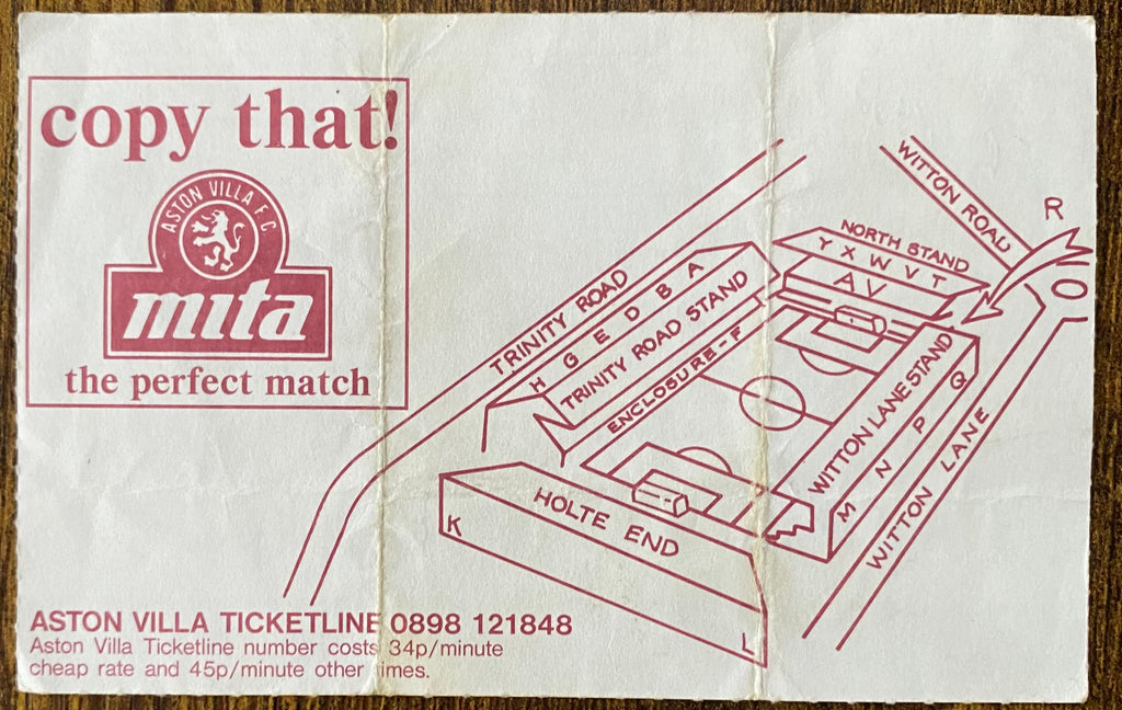 1992 ORIGINAL FA CUP SEMI FINAL REPLAY TICKET LIVERPOOL V PORTSMOUTH @ VILLA PARK