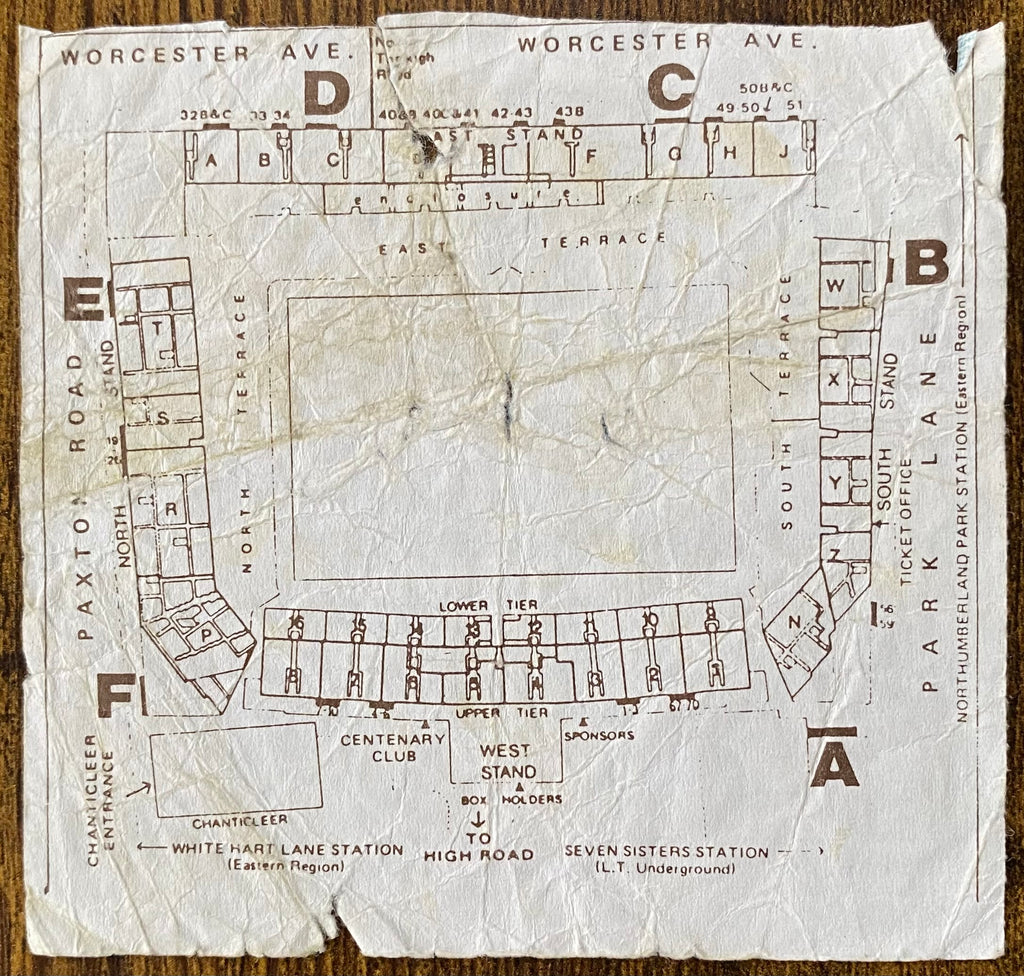 1986 ORIGINAL FA CUP SEMI FINAL TICKET LIVERPOOL V SOUTHAMPTON @ WHITE HART LANE