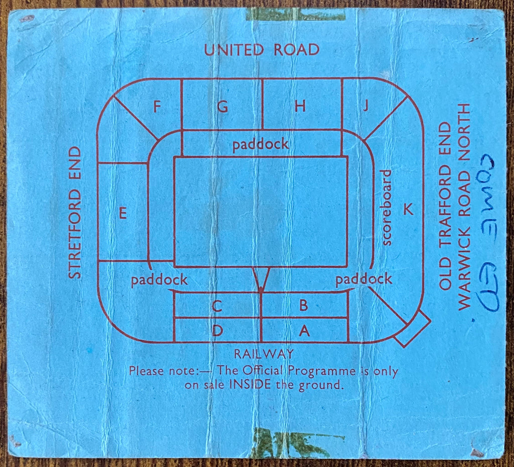 1974 ORIGINAL FA CUP SEMI FINAL TICKET LIVERPOOL V LEICESTER CITY @ OLD TRAFFORD