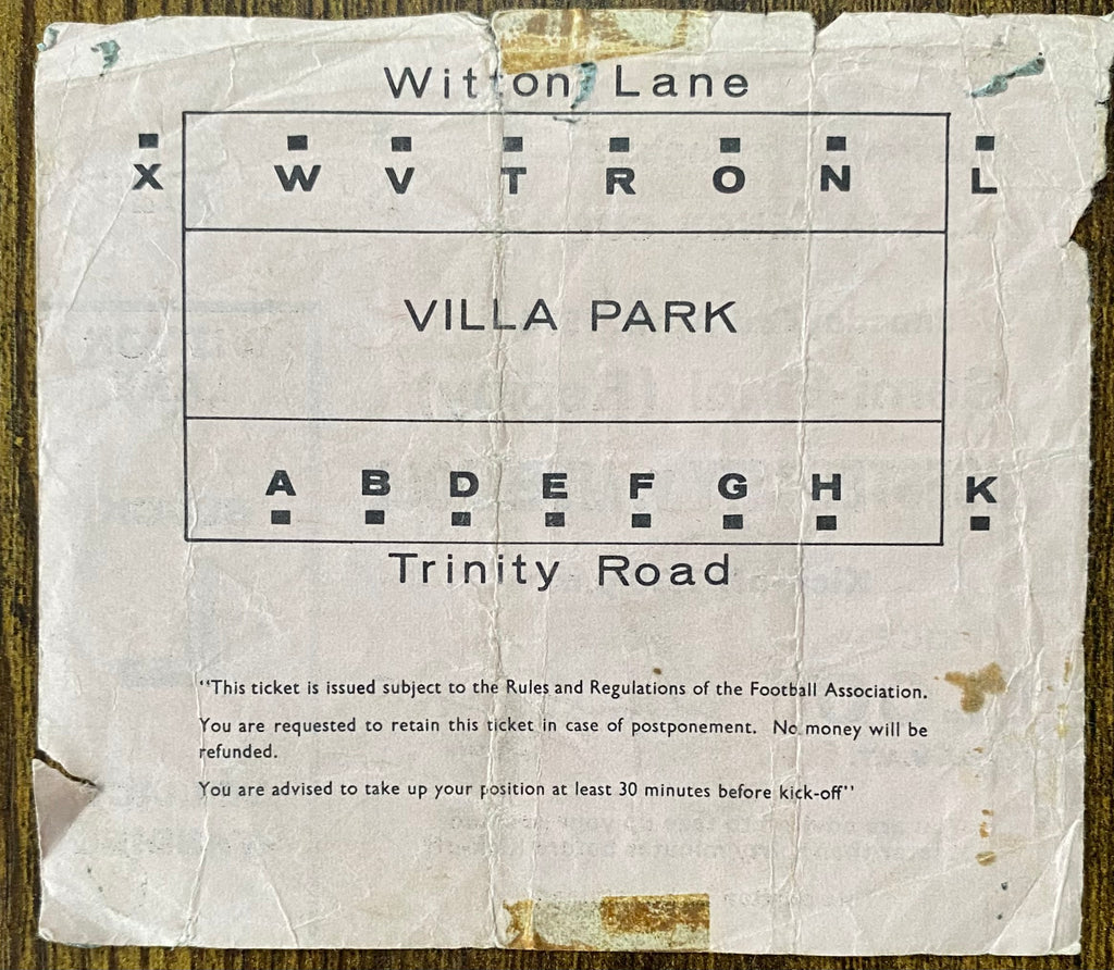 1974 ORIGINAL FA CUP SEMI FINAL REPLAY TICKET LIVERPOOL V LEICESTER CITY @ VILLA PARK