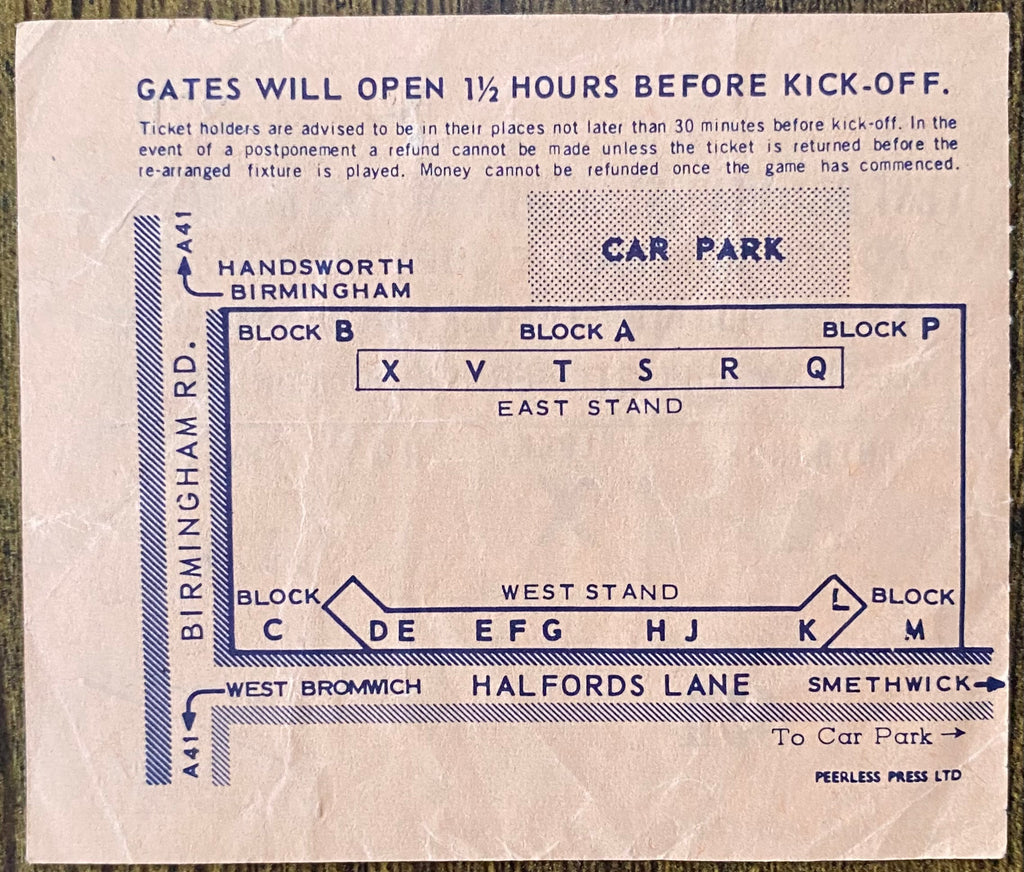 1972/73 ORIGINAL LEAGUE CUP 3RD ROUND TICKET WEST BROMWICH ALBION V LIVERPOOL