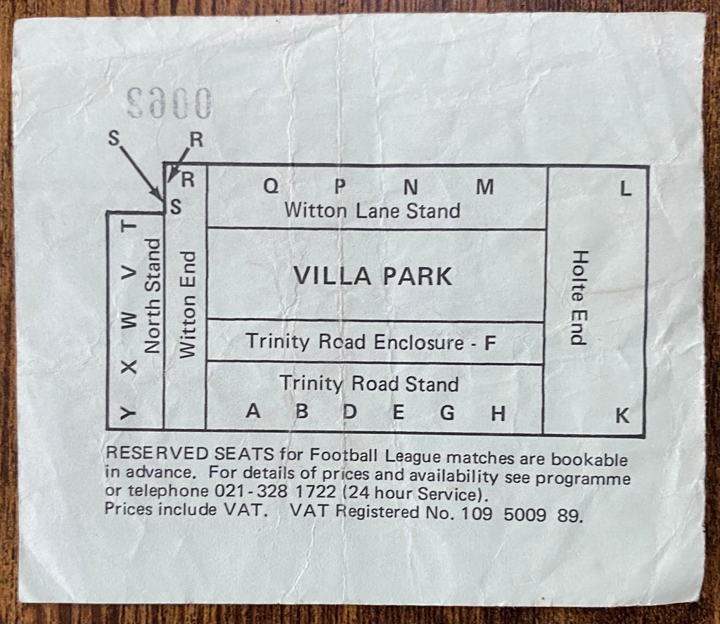 1980 ORIGINAL FA CUP SEMI FINAL 2ND REPLAY TICKET LIVERPOOL V ARSENAL @VILLA PARK