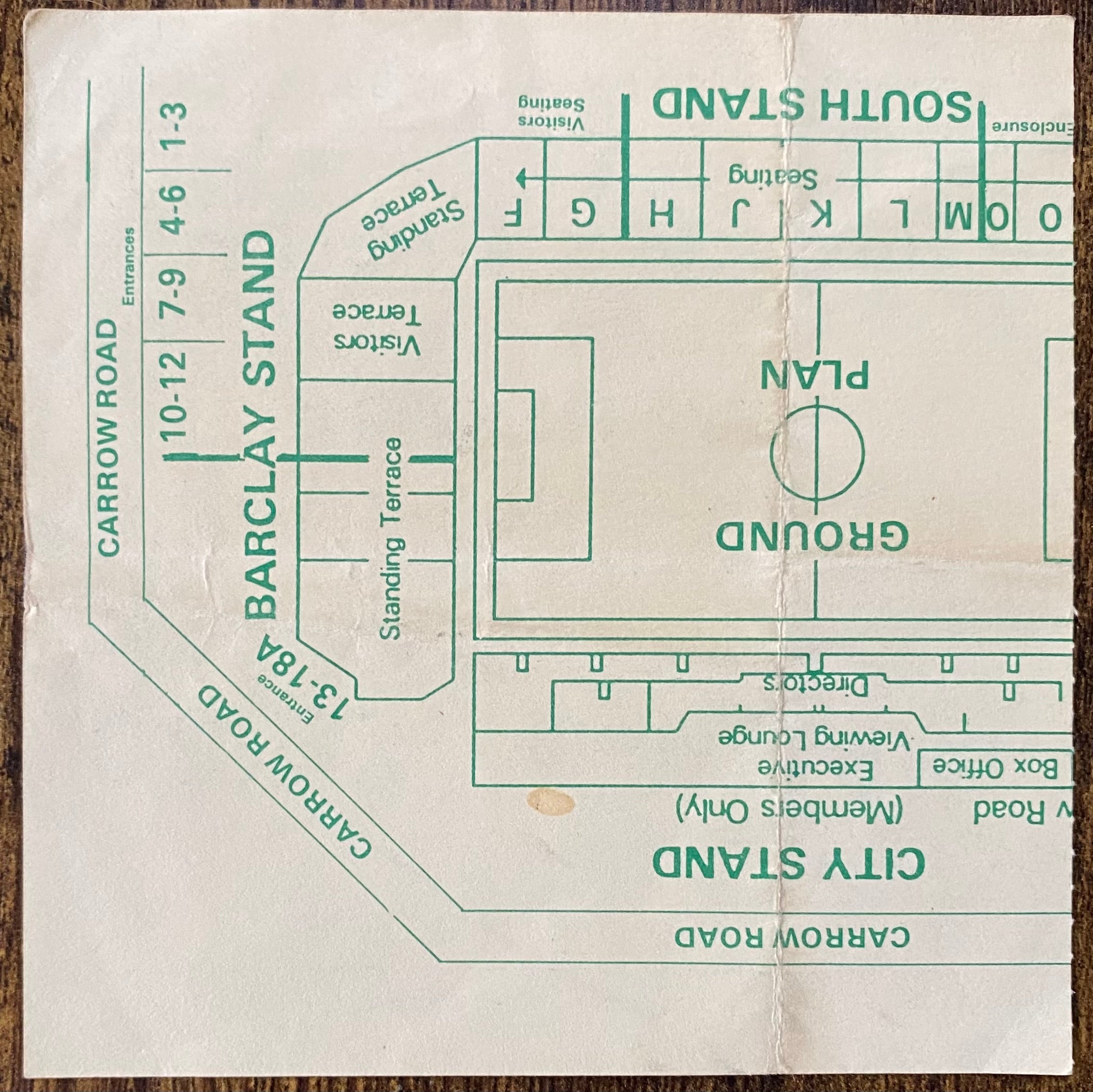 1989/90 ORIGINAL DIVISION ONE TICKET NORWICH CITY V LIVERPOOL