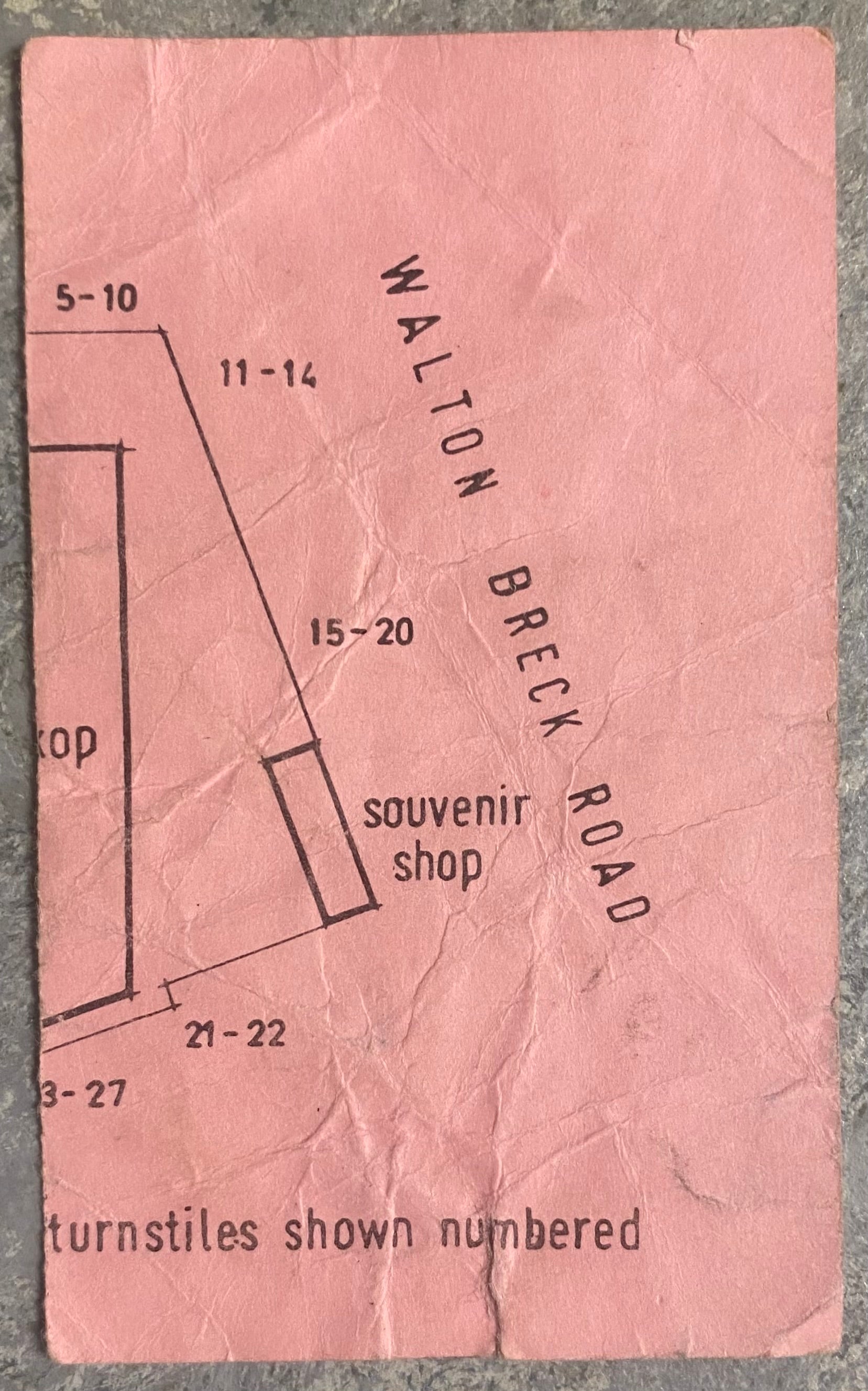 1984/85 ORIGINAL DIVISION ONE TICKET LIVERPOOL V CHELSEA