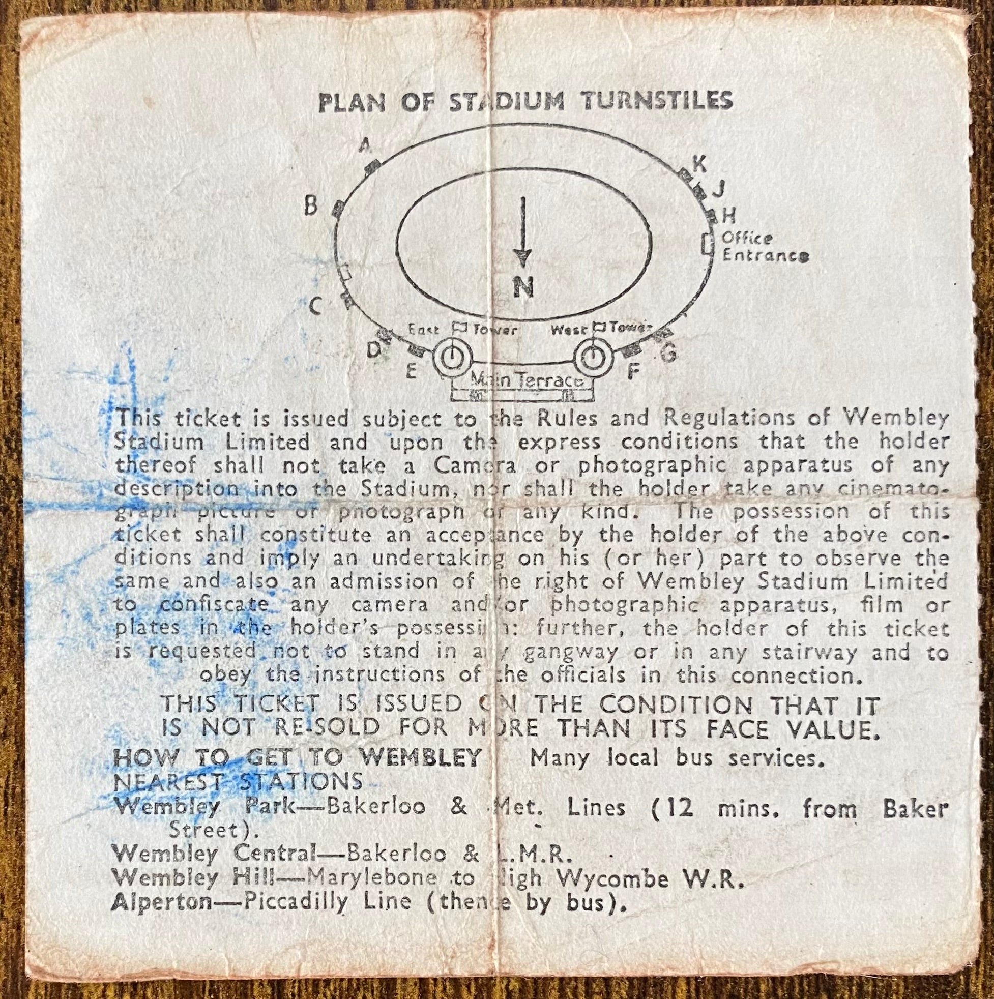 1967 ORIGINAL LEAGUE CUP FINAL TICKET QUEENS PARK RANGERS V WEST BROMWICH ALBION