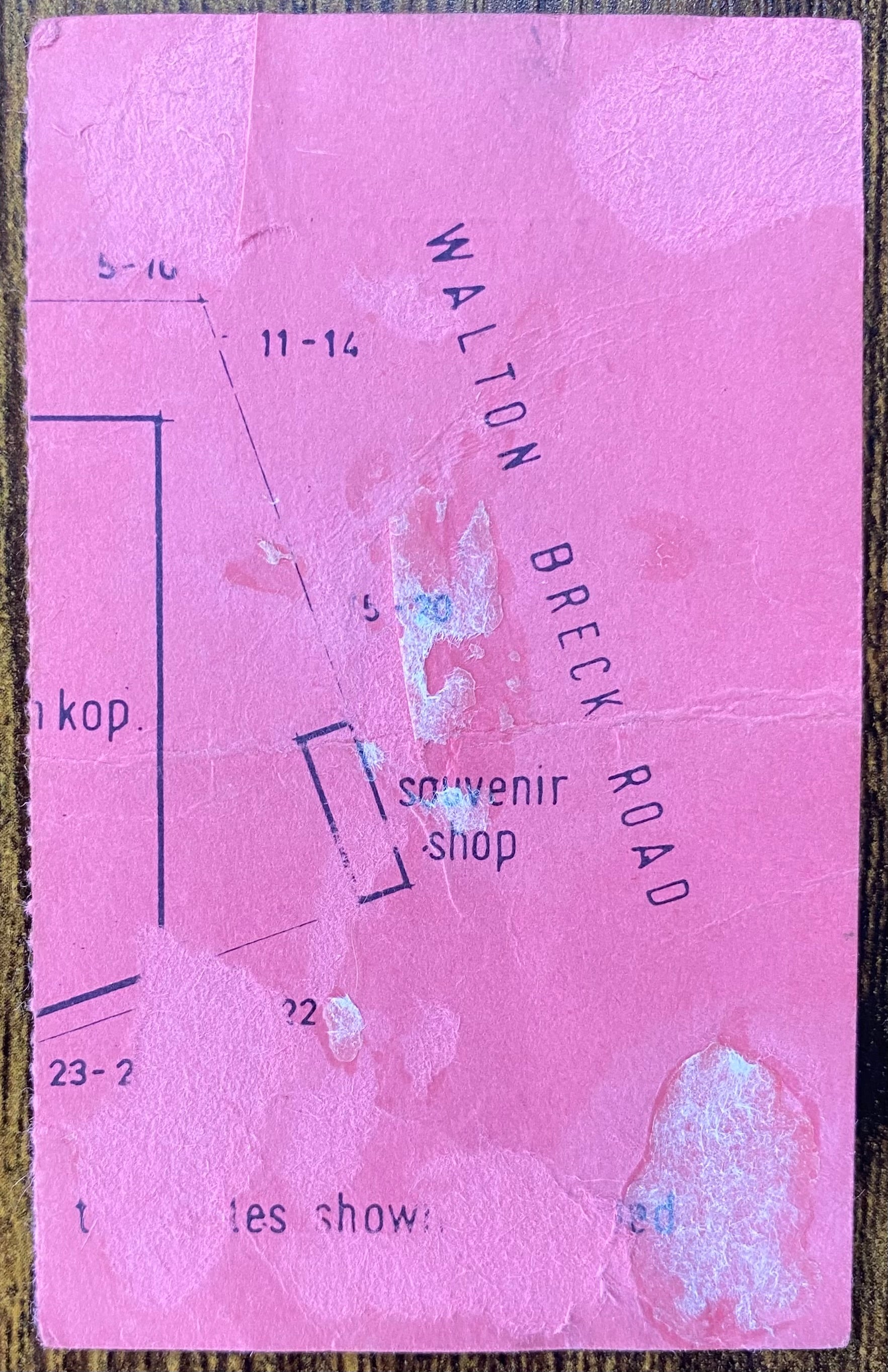 1982/83 ORIGINAL DIVISION ONE TICKET LIVERPOOL V ASTON VILLA