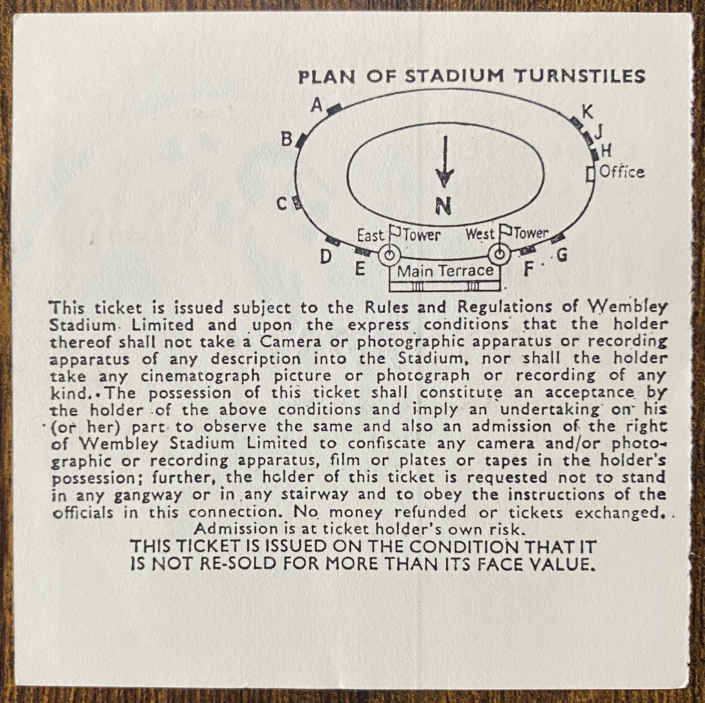 1978 ORIGINAL EUROPEAN CUP FINAL TICKET LIVERPOOL V FC BRUGES @ WEMBLEY