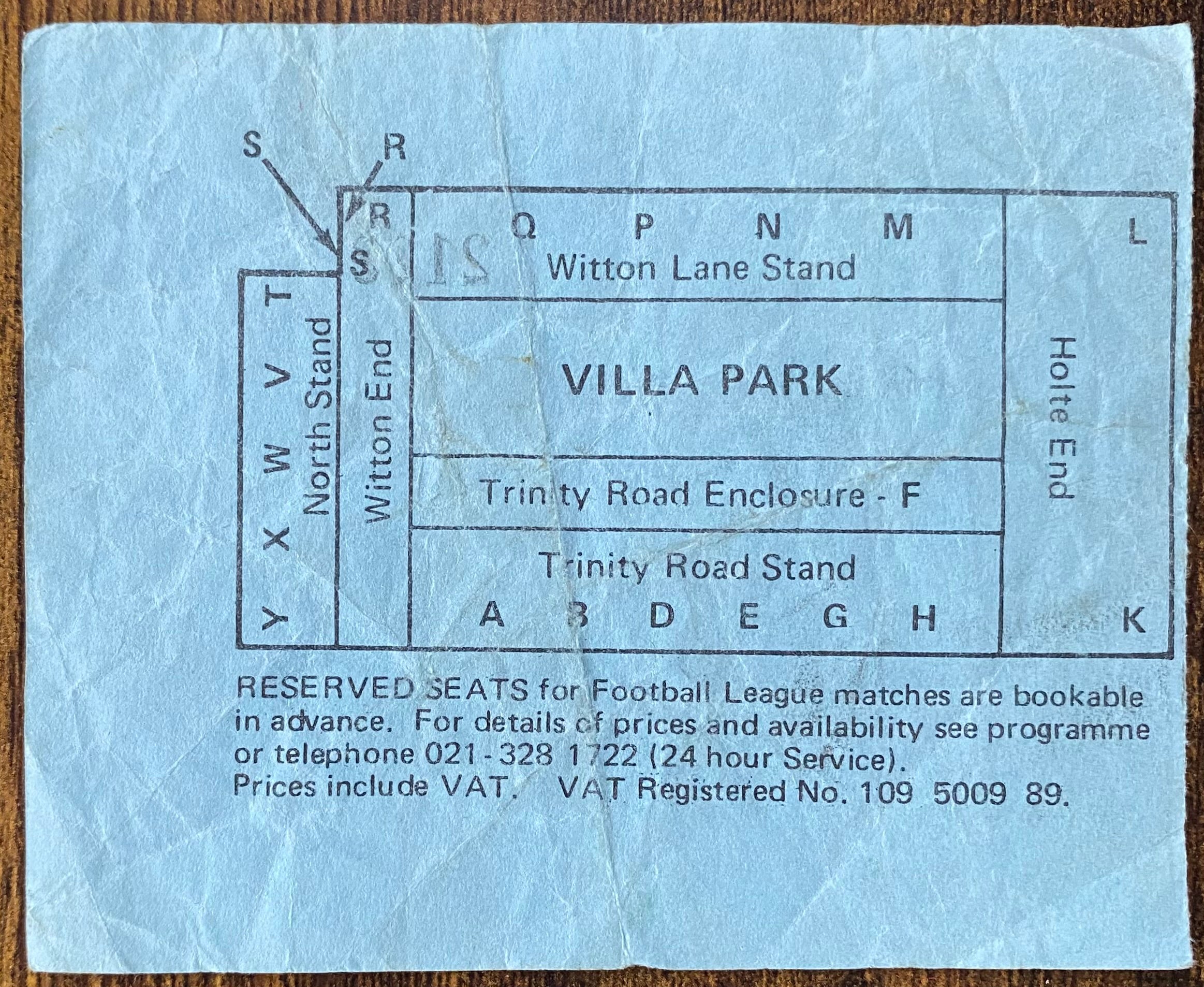 1981 ORIGINAL LEAGUE CUP FINAL REPLAY TICKET LIVERPOOL V WEST HAM UNITED @ VILLA PARK