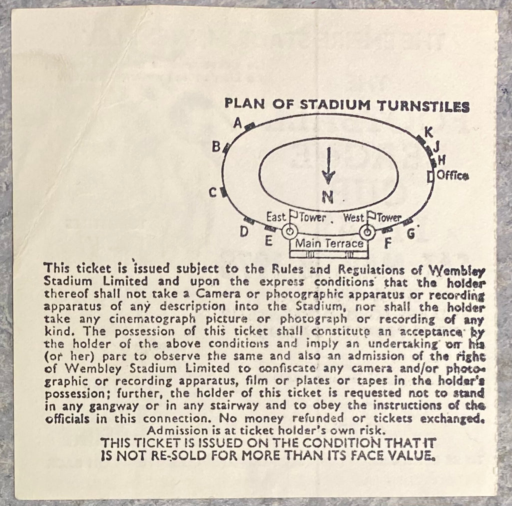1978 ORIGINAL LEAGUE CUP FINAL TICKET LIVERPOOL V NOTTINGHAM FOREST