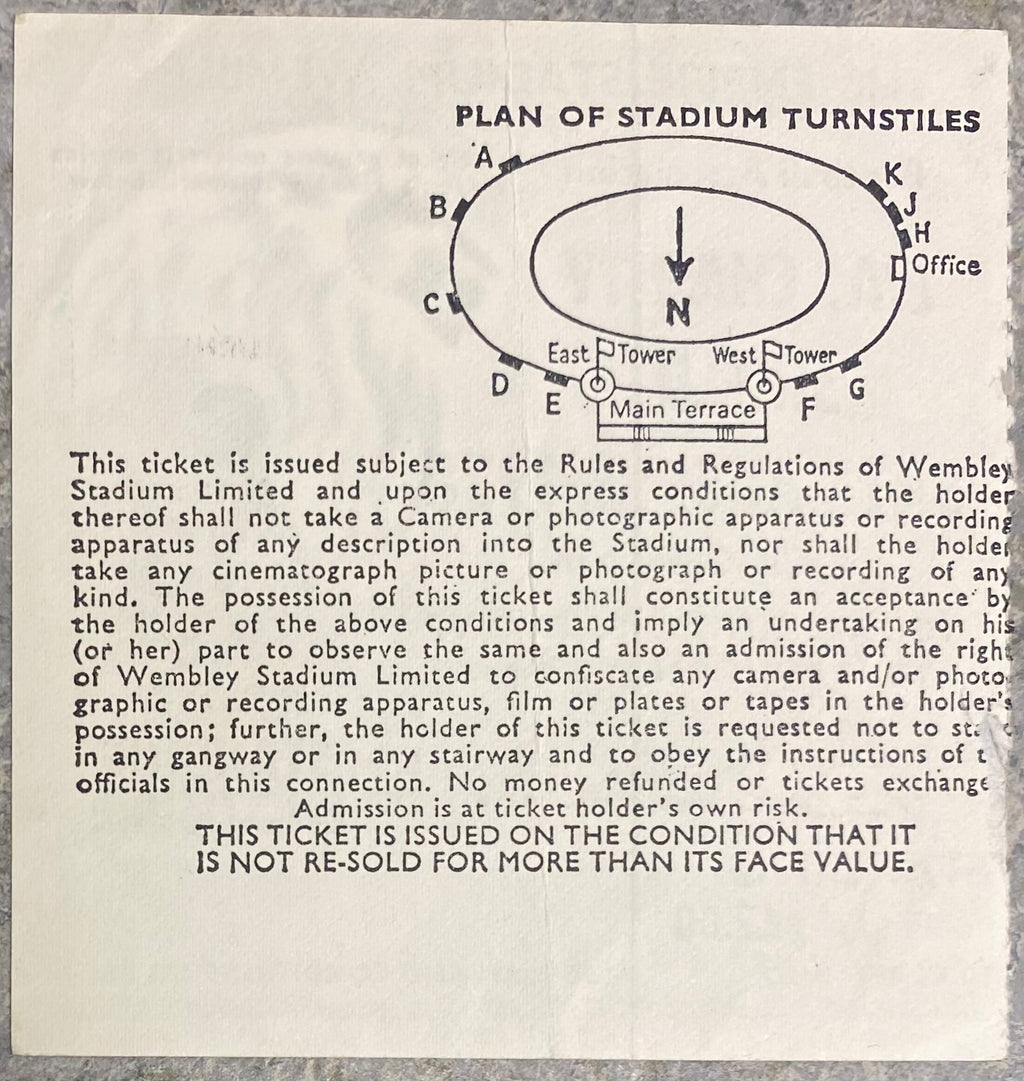 1978 ORIGINAL CHARITY SHIELD TICKET IPSWICH TOWN V NOTTINGHAM FOREST
