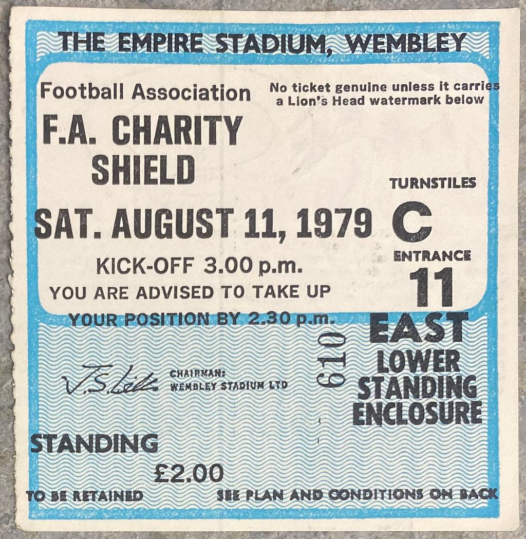 1979 ORIGINAL CHARITY SHIELD TICKET LIVERPOOL V ARSENAL