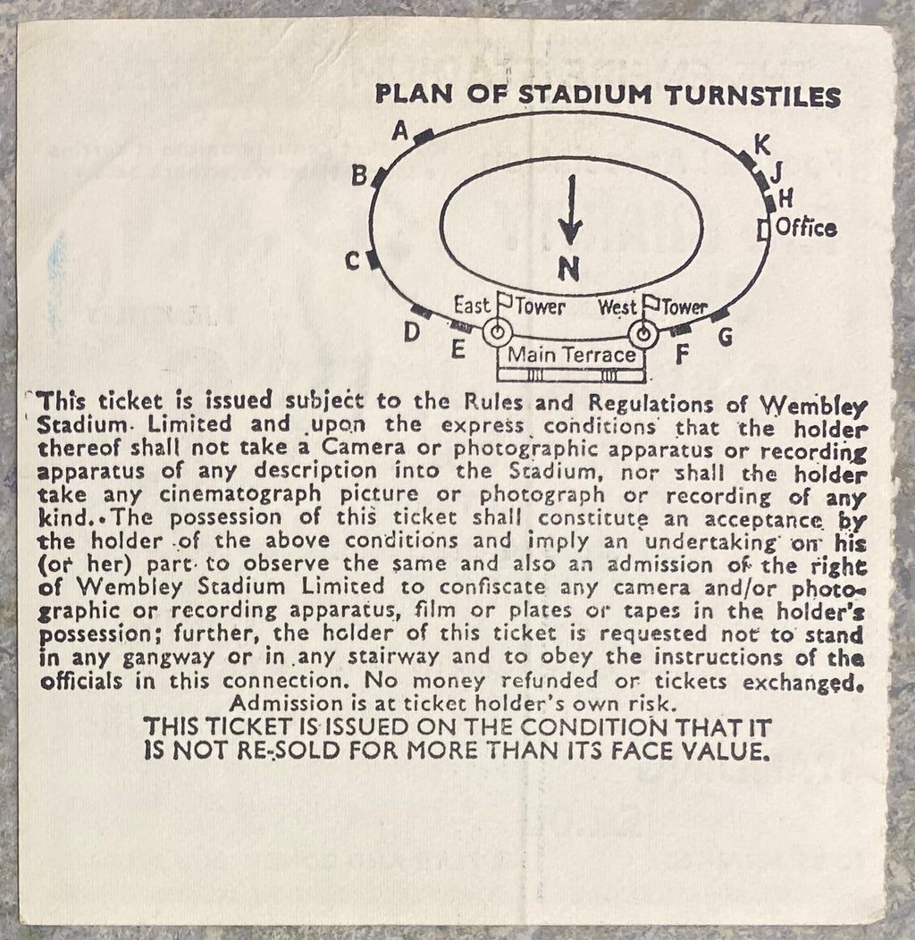 1979 ORIGINAL CHARITY SHIELD TICKET LIVERPOOL V ARSENAL