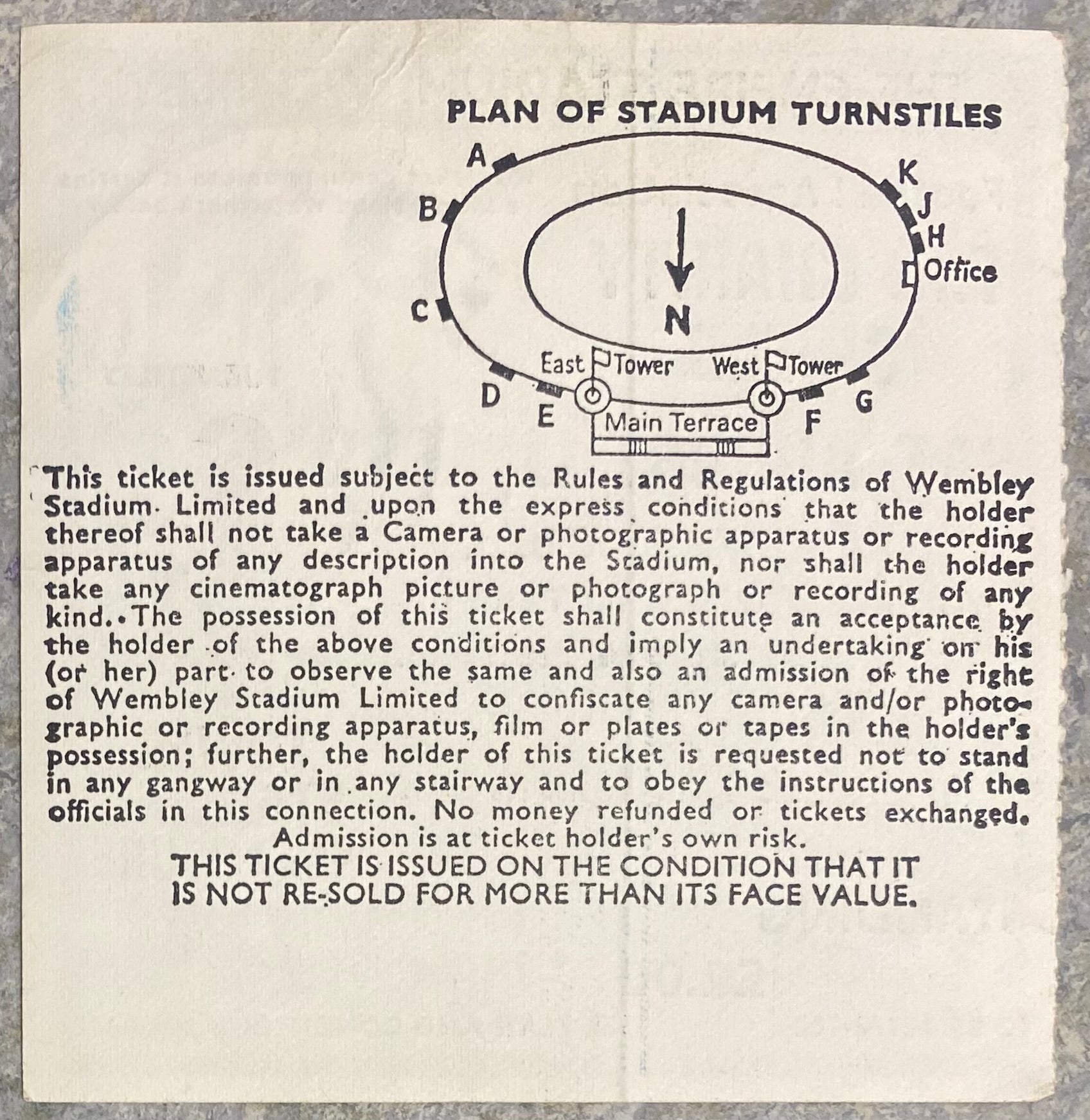 1979 ORIGINAL CHARITY SHIELD TICKET LIVERPOOL V ARSENAL
