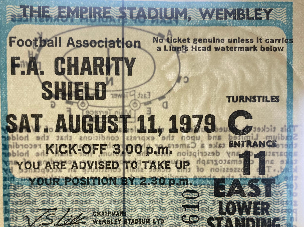1979 ORIGINAL CHARITY SHIELD TICKET LIVERPOOL V ARSENAL
