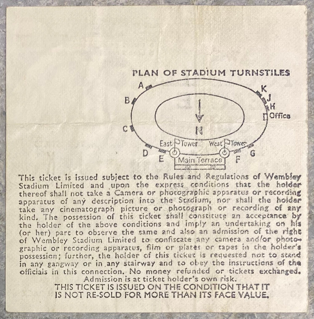 1978 ORIGINAL LEAGUE CUP FINAL TICKET LIVERPOOL V NOTTINGHAM FOREST