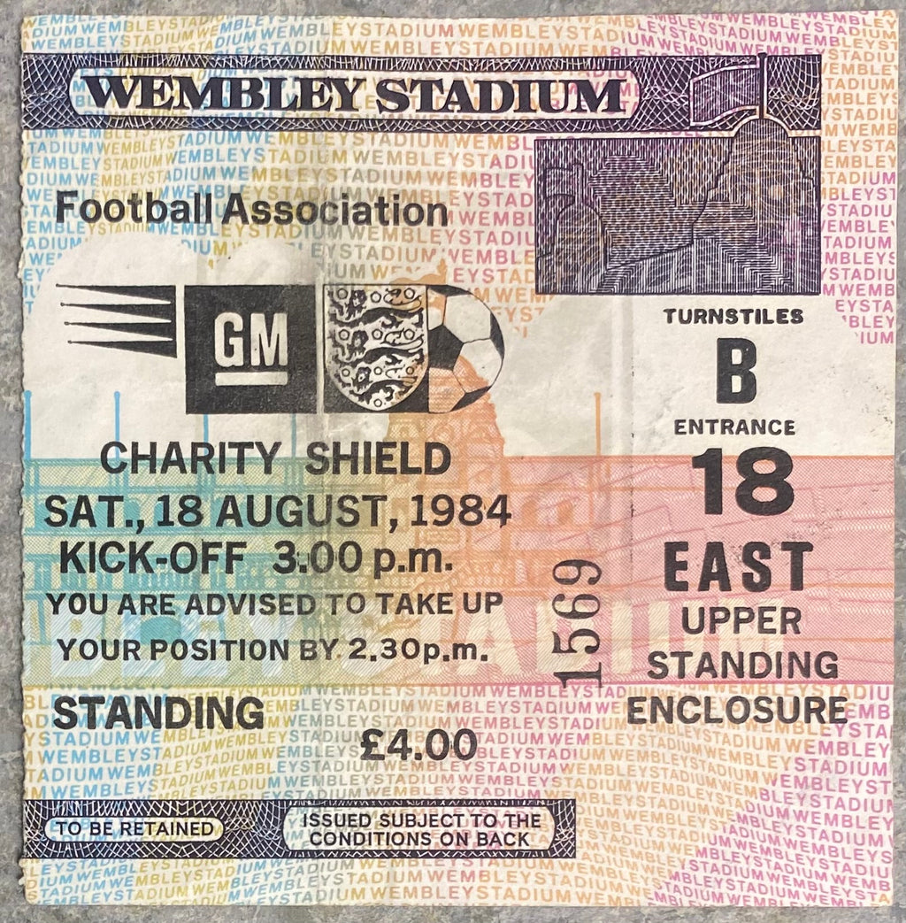 1984 ORIGINAL CHARITY SHIELD TICKET LIVERPOOL V EVERTON